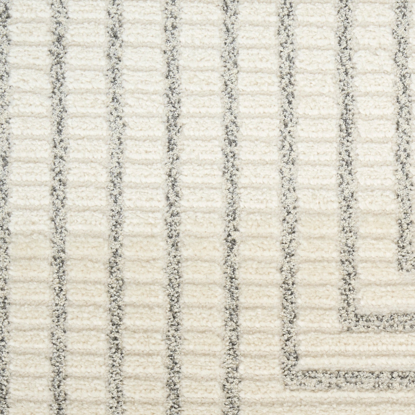 Nourison Ivory Hues 3'11" x 5'11" Ivory Grey Modern Indoor Rug