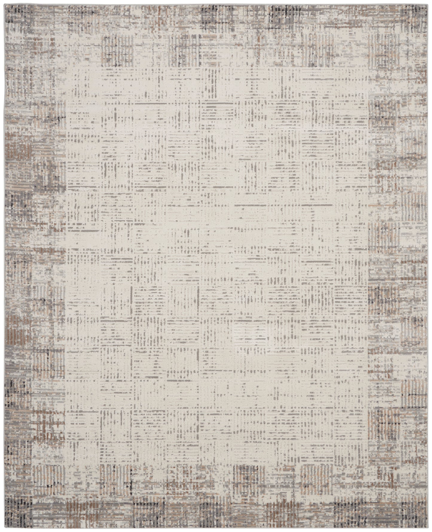 Nourison Elation 7'10" x 9'10" Ivory Grey Modern Indoor Rug