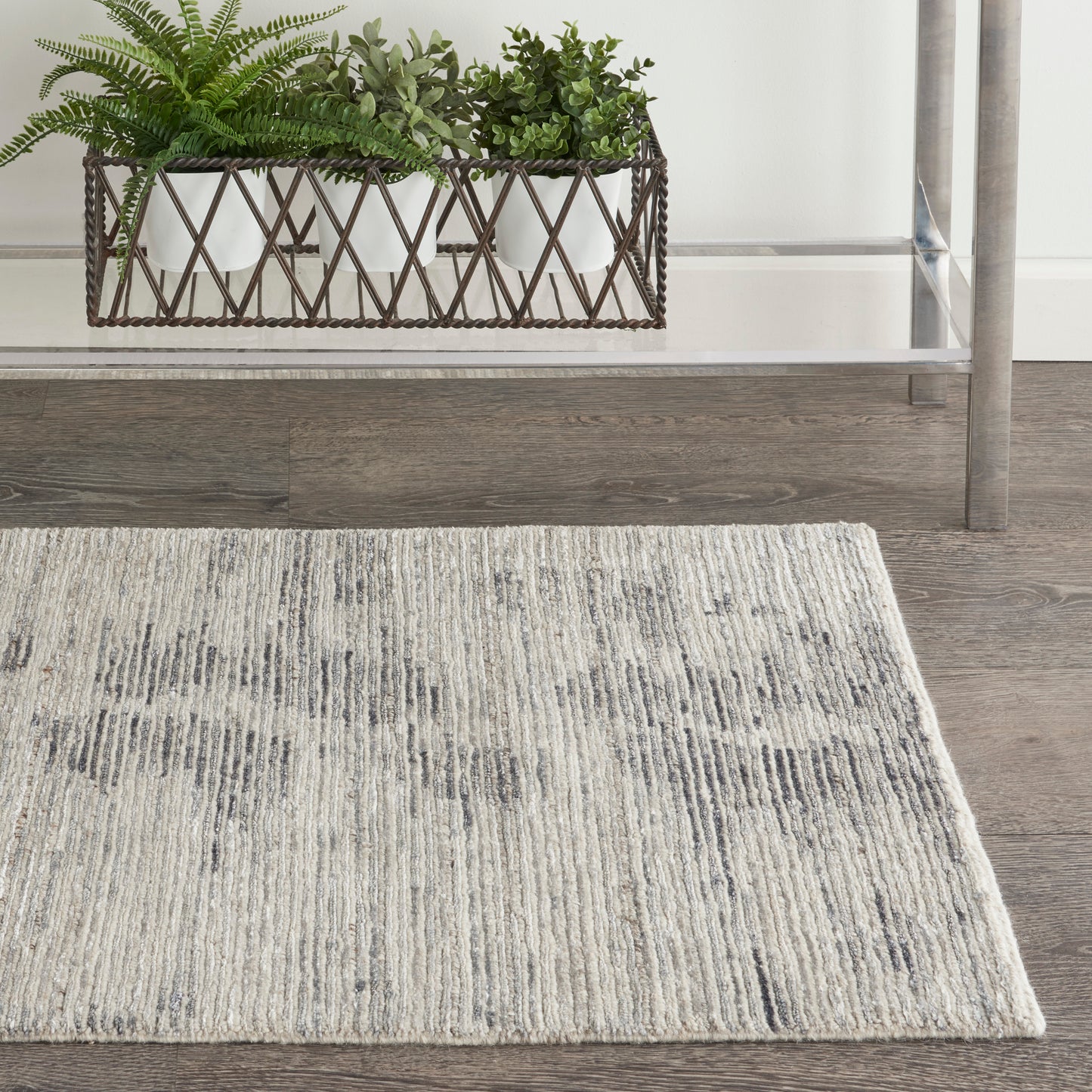 Nourison Ocean 2' x 3' Cream Charcoal Modern Indoor Rug