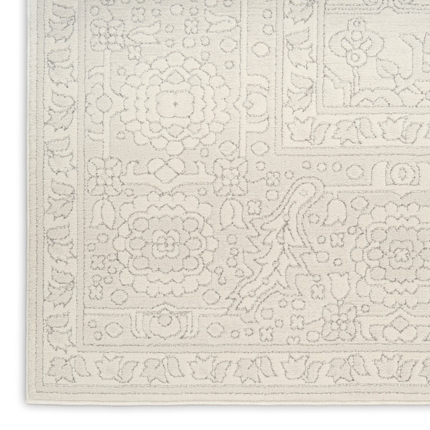 Nourison Grace 7'10" x 9'10" Ivory Light Grey Vintage Indoor Rug