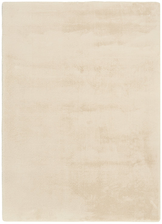 Nourison Soft Plush Rabbit Fur 5' x 7' Beige Contemporary Indoor Rug