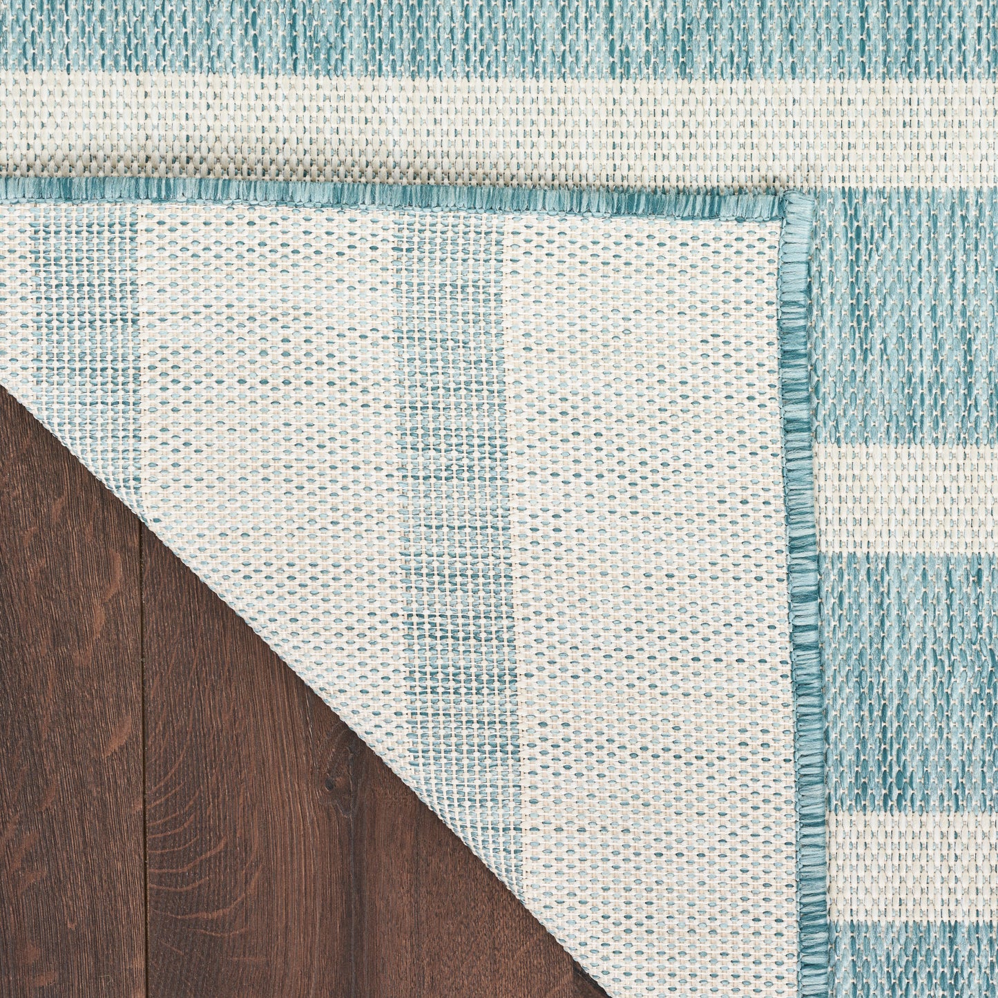 Nourison Positano 2' x 6' Aqua Ivory Modern Rug