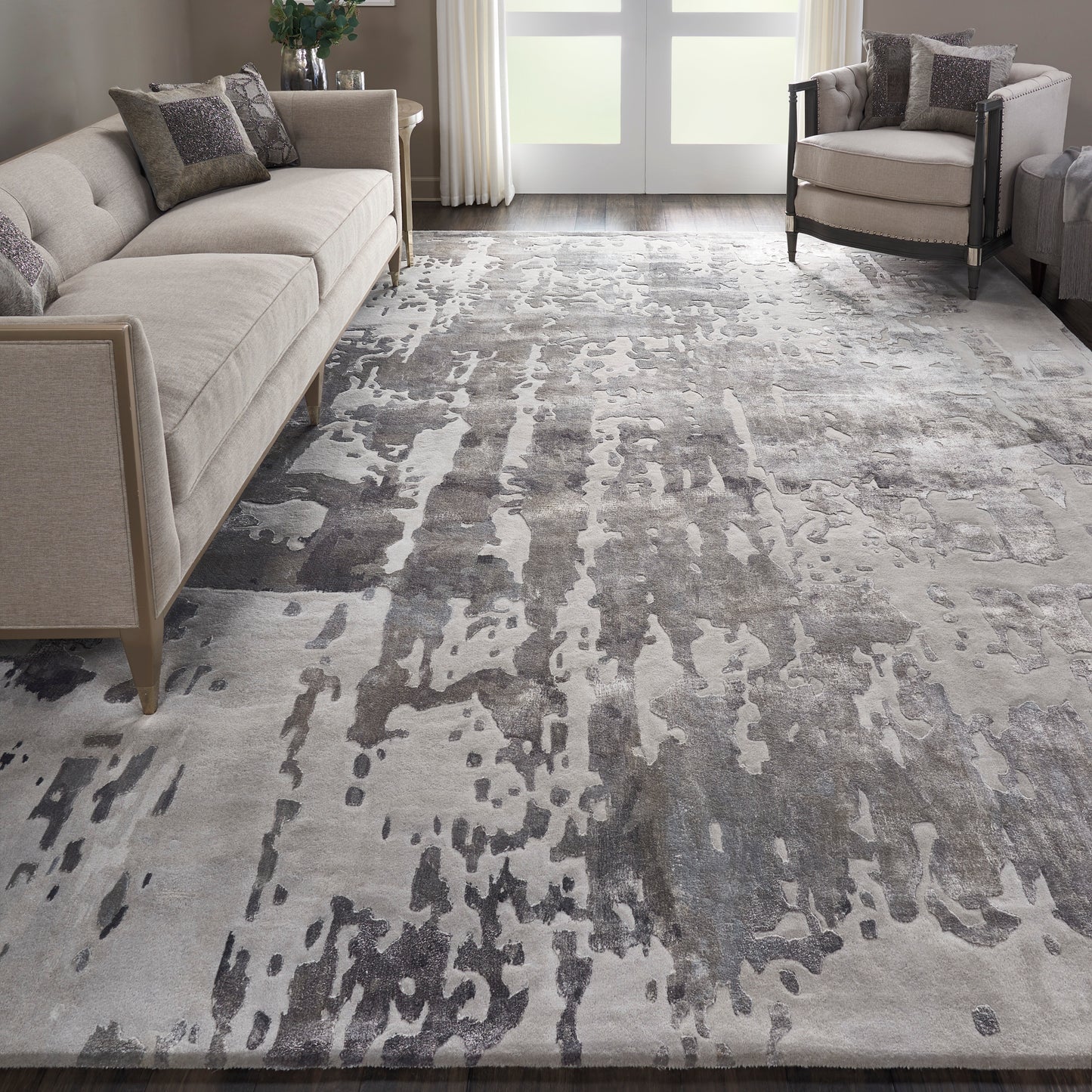 Nourison Prismatic 8'6" x 11'6" Silver Grey Modern Indoor Rug
