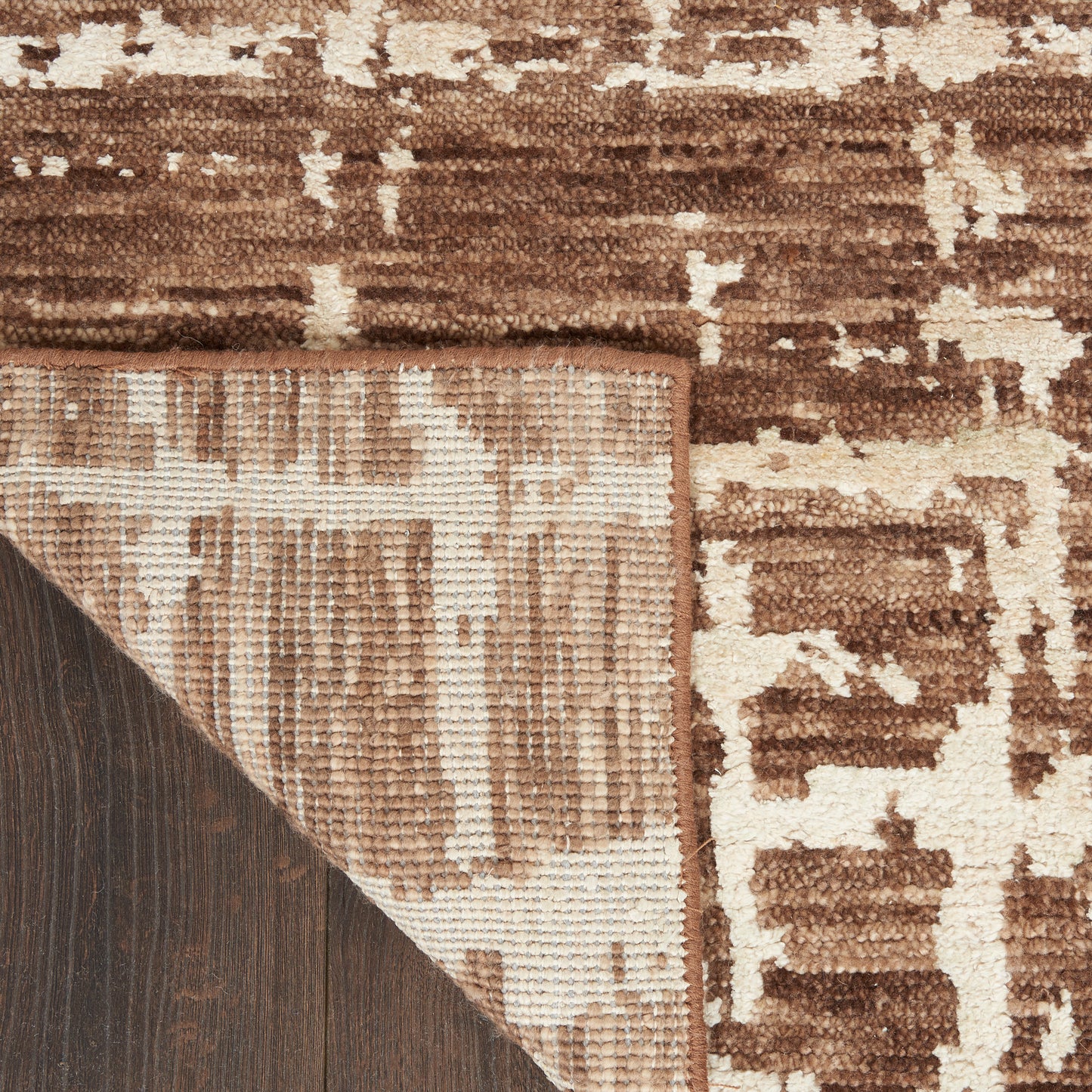 Nourison Luna 9'9" x 13'9" Mocha Ivory Modern Indoor Rug