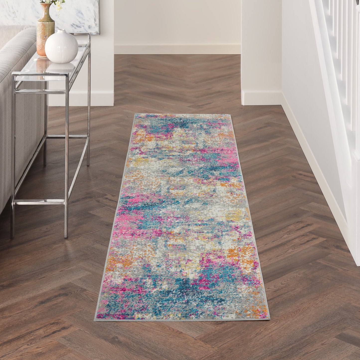 Nourison Passion 1'10" x 6' Ivory Multicolor Modern Indoor Rug