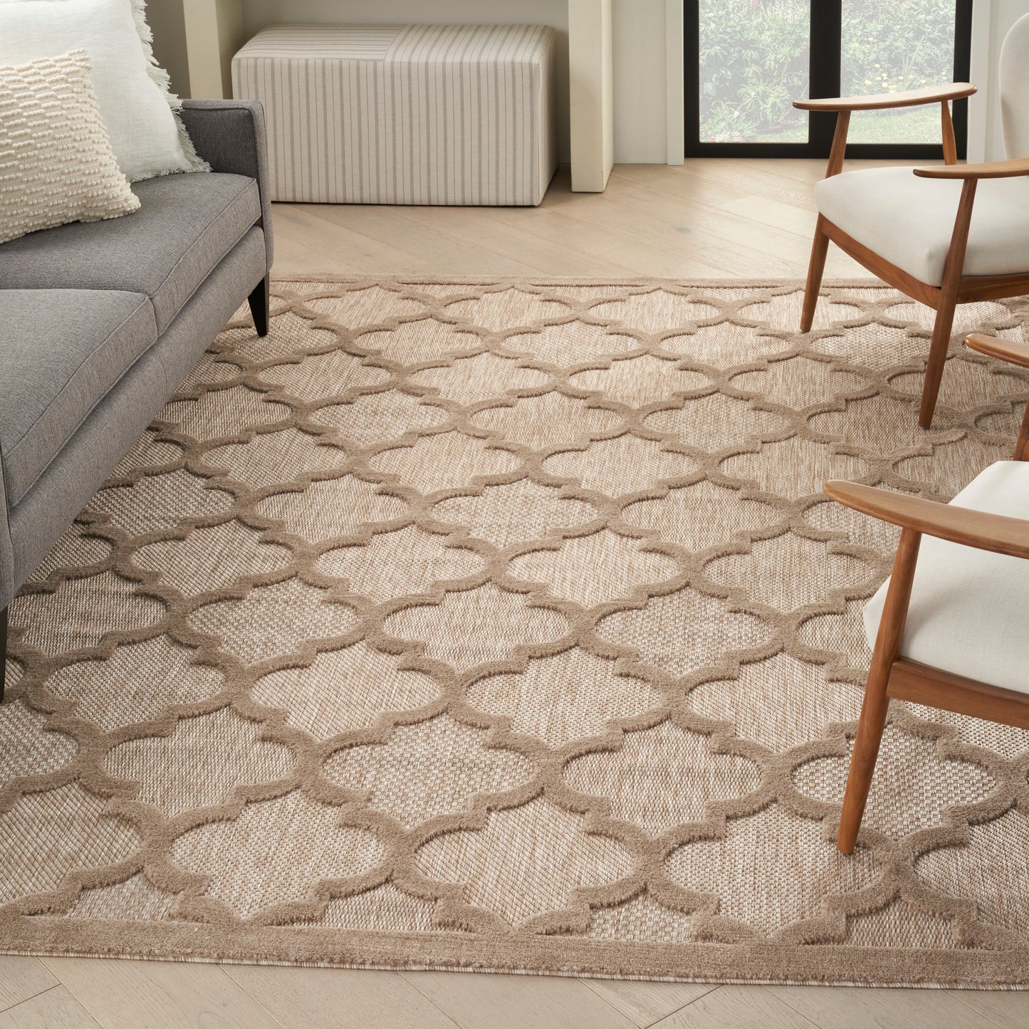 Nourison Easy Care 9' x 12' Natural Beige Modern Rug