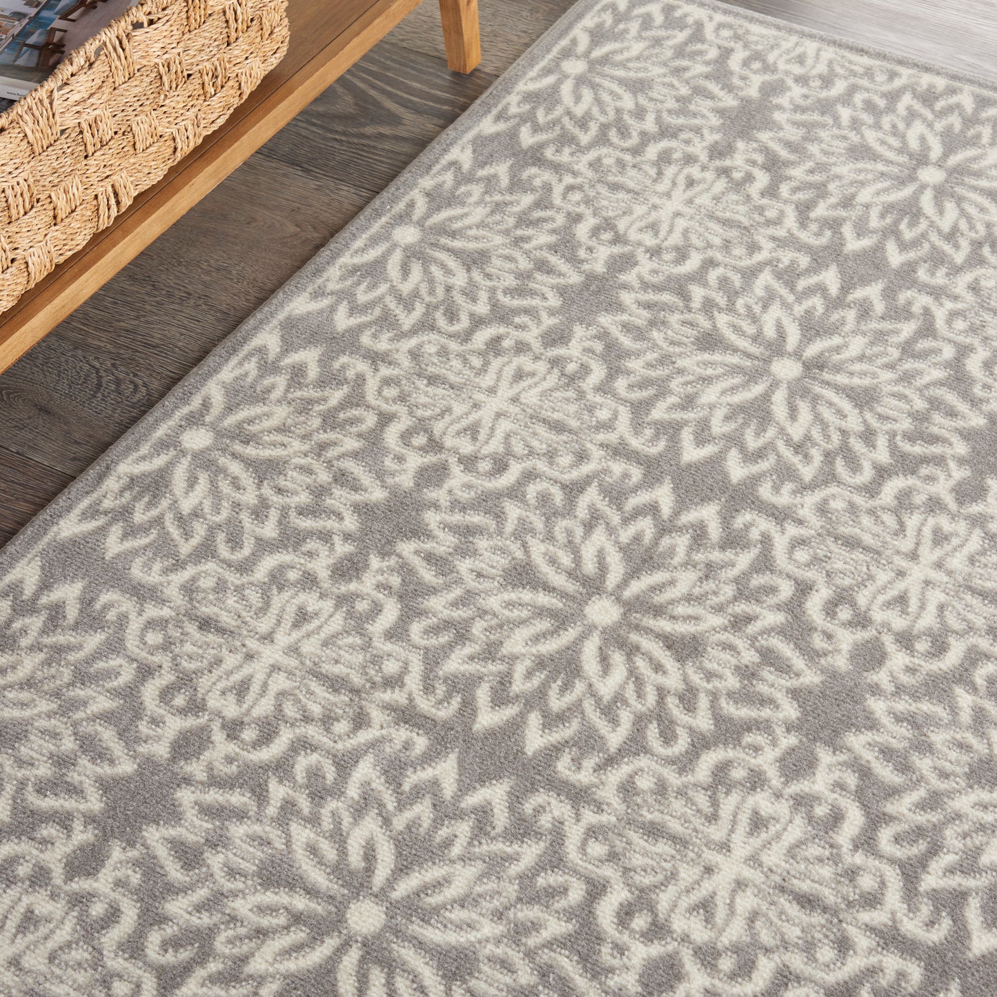 Nourison Jubilant 3' x 5' Ivory/Grey Farmhouse Indoor Rug