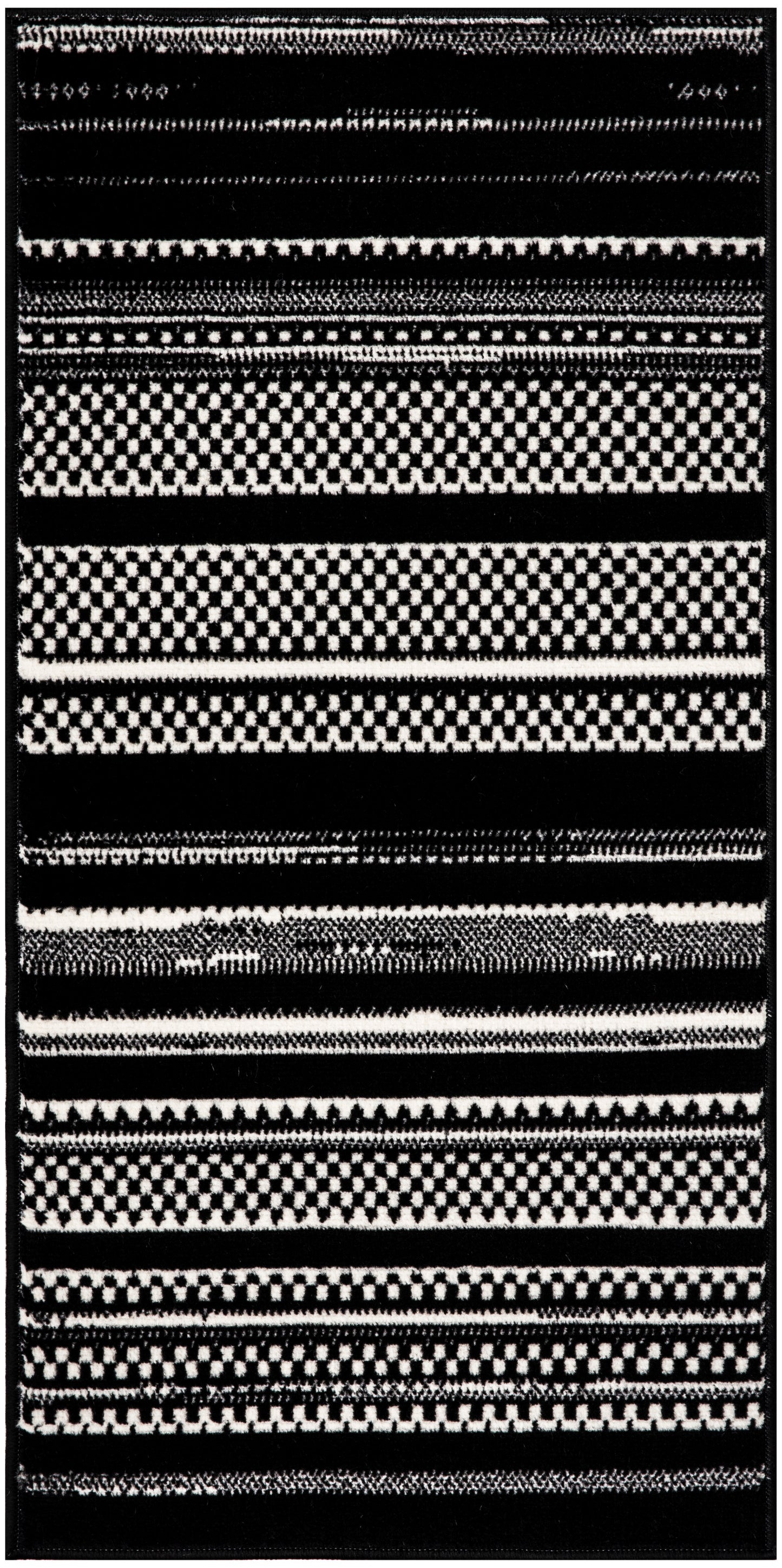 Nourison Grafix 2' x 4' Black White Modern Indoor Rug