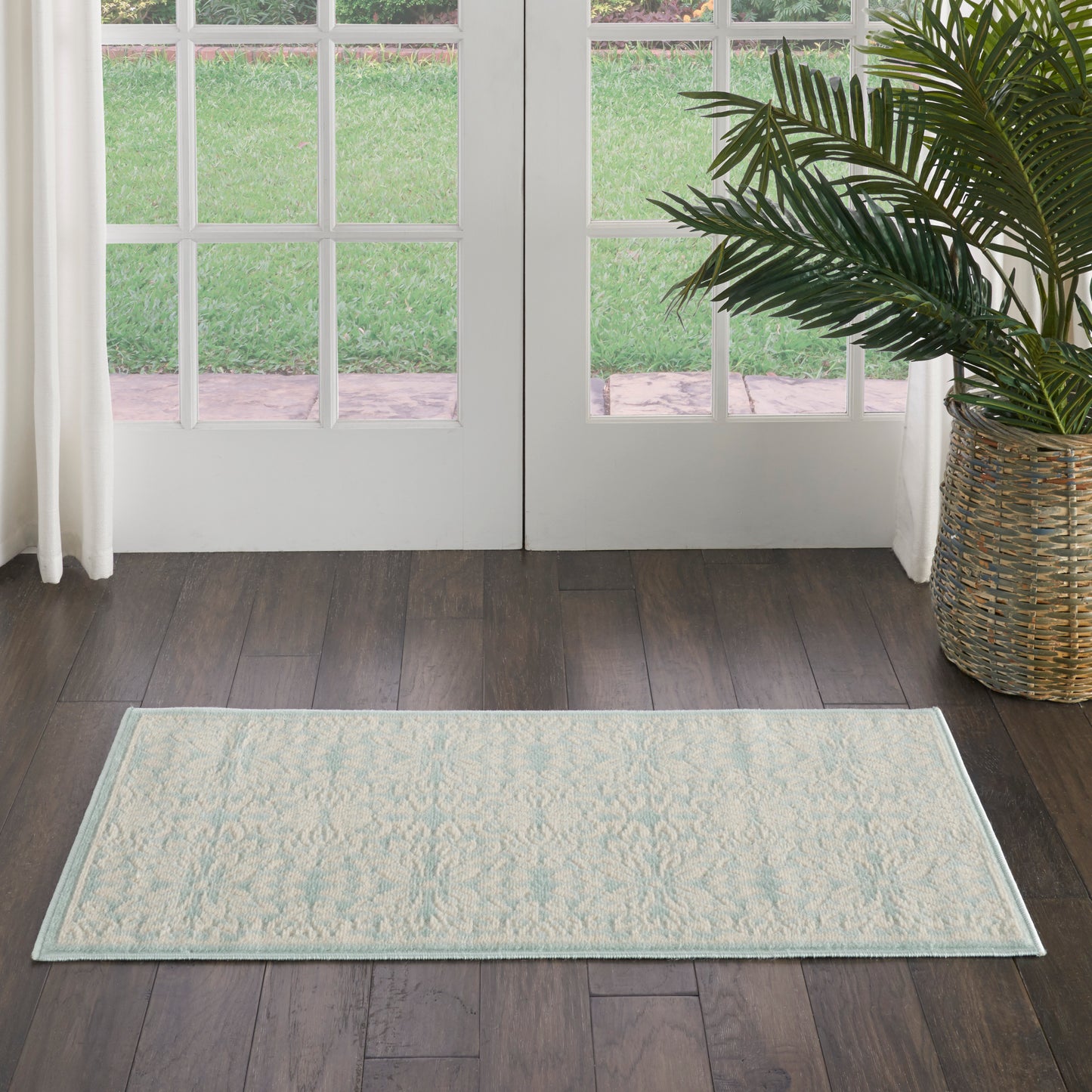 Nourison Jubilant 2' x 4' Ivory Green Farmhouse Indoor Rug