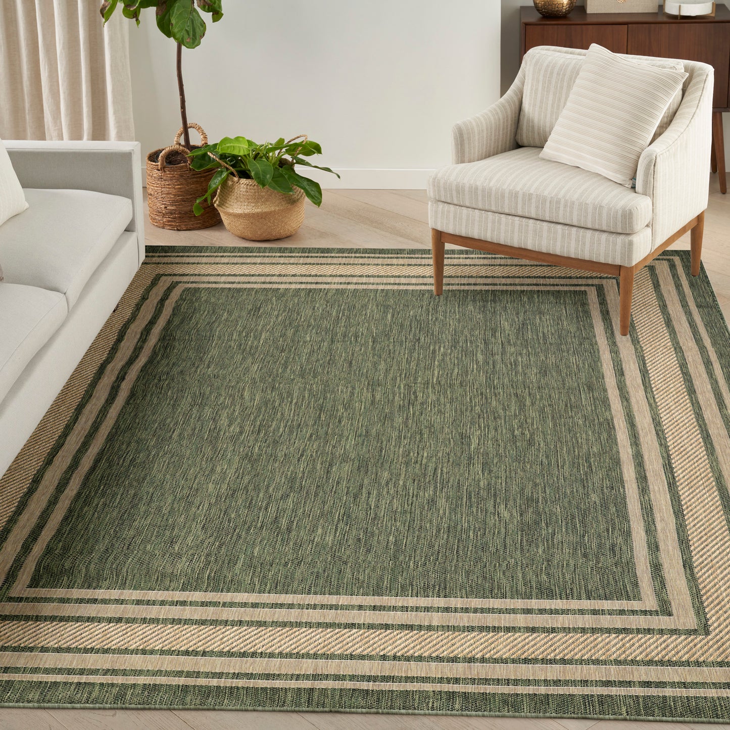 Nourison Horizon Indoor/Outdoor 9' x 12' Green Modern Rug
