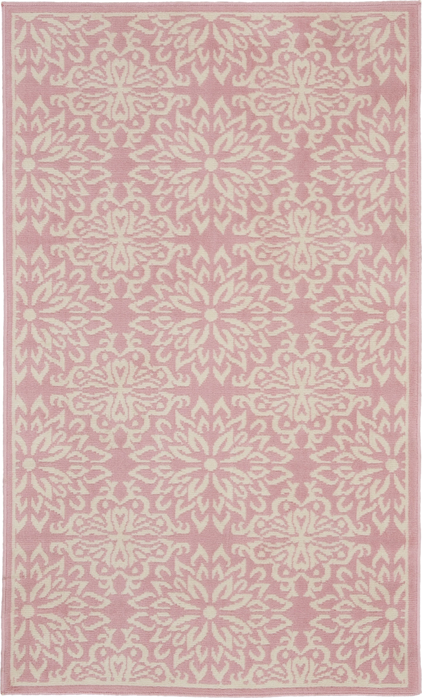 Nourison Jubilant 3' x 5' Ivory Pink Farmhouse Indoor Rug