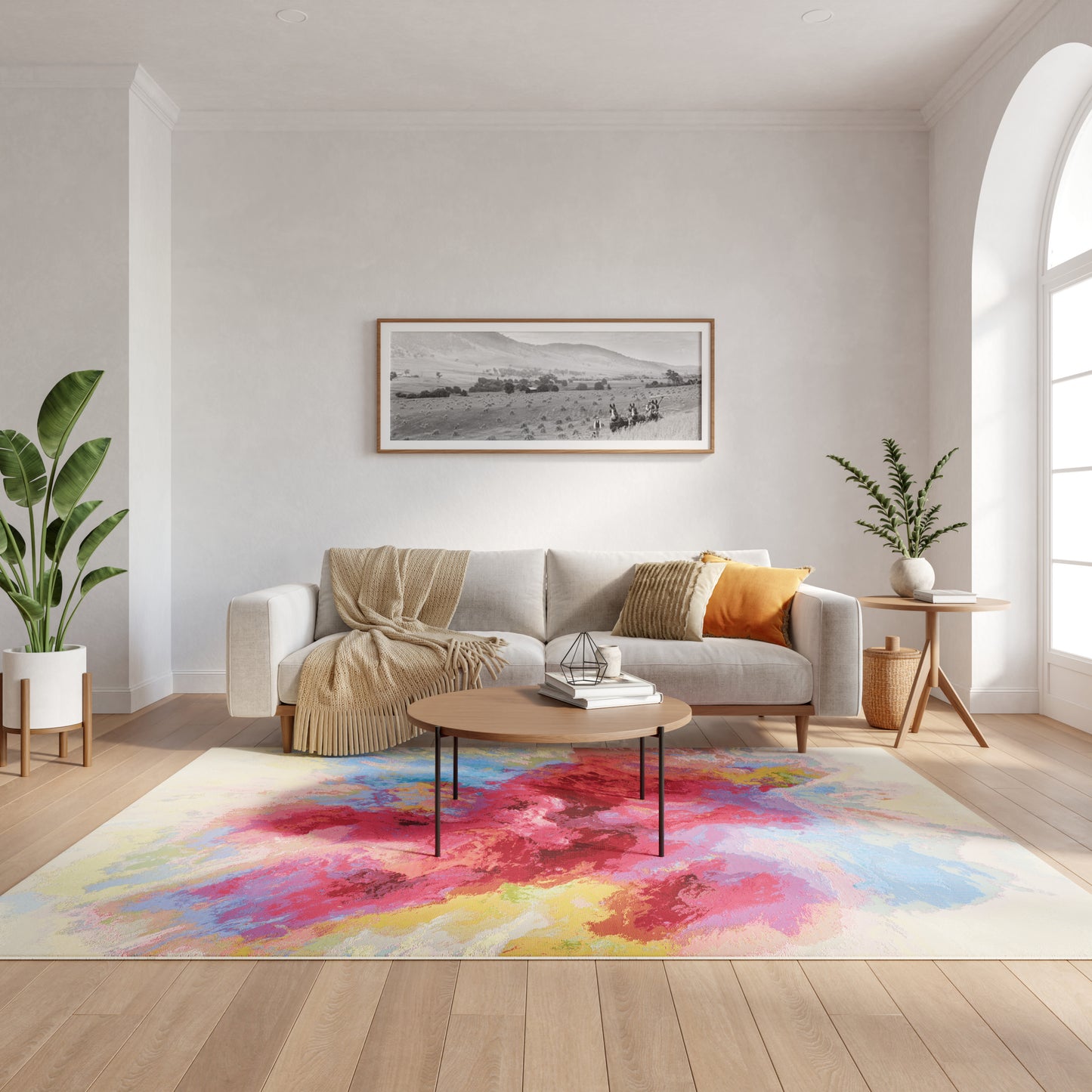 Nourison Color Splash 5'3" x 7'3" Ivory Multicolor Modern Rug