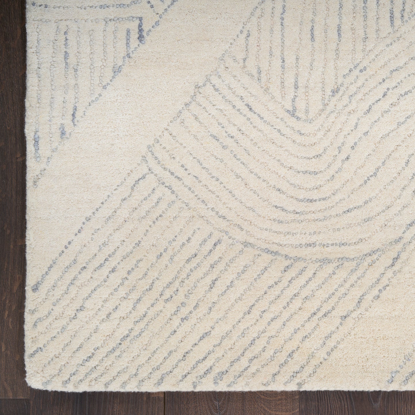 DKNY Pure Patterns 2'3" x 7'6" Ivory Grey Modern Indoor Rug