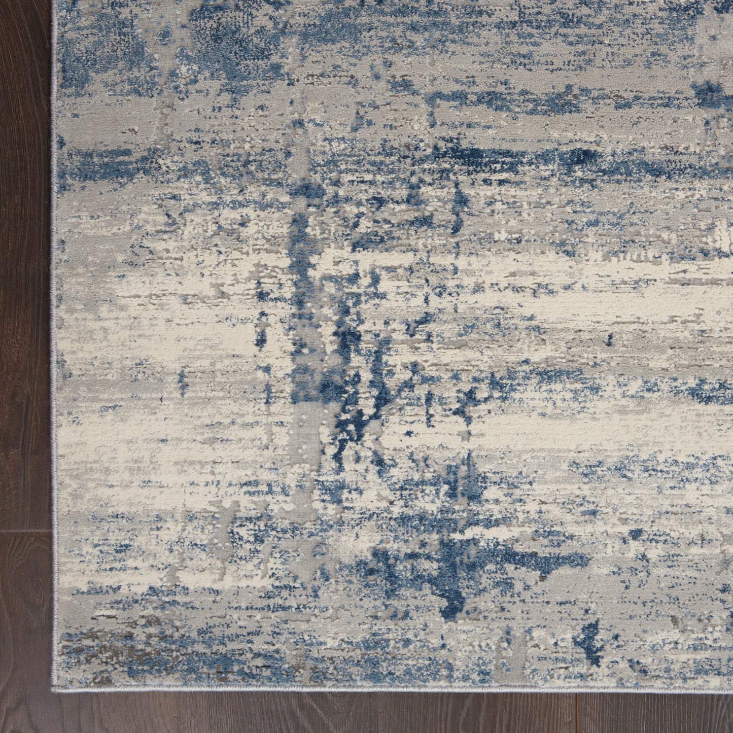 Nourison Rustic Textures 3'11" x 5'11" Ivory Blue Modern Indoor Rug
