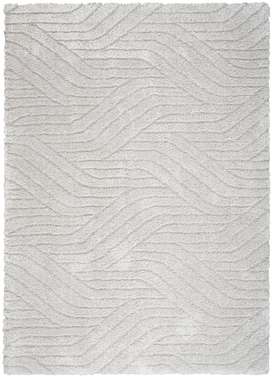 Calvin Klein Surfaces 5'3" x 7'3" Silver Grey Shag Indoor Rug