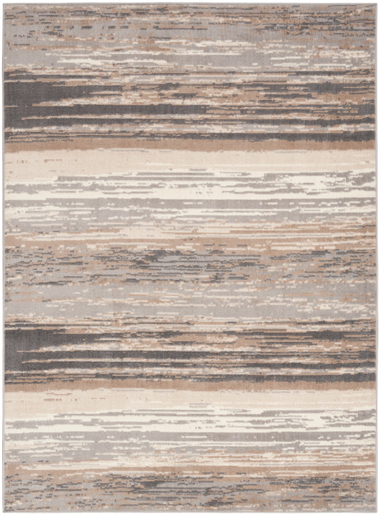 Nourison Jubilant 7'10" x 9'10" Grey Beige Modern Indoor Rug