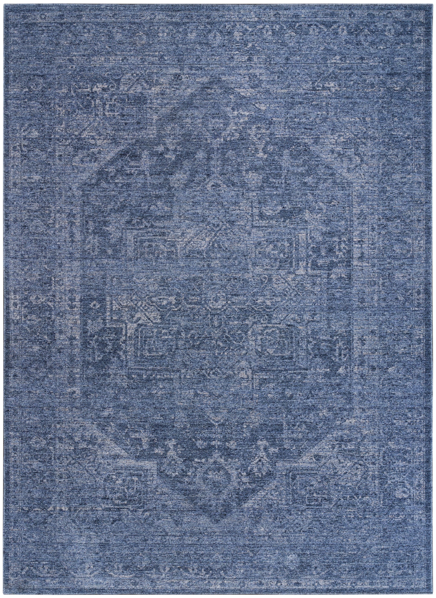 DKNY Pure Shades 5'3" x 7'8" Blue Vintage Indoor Rug