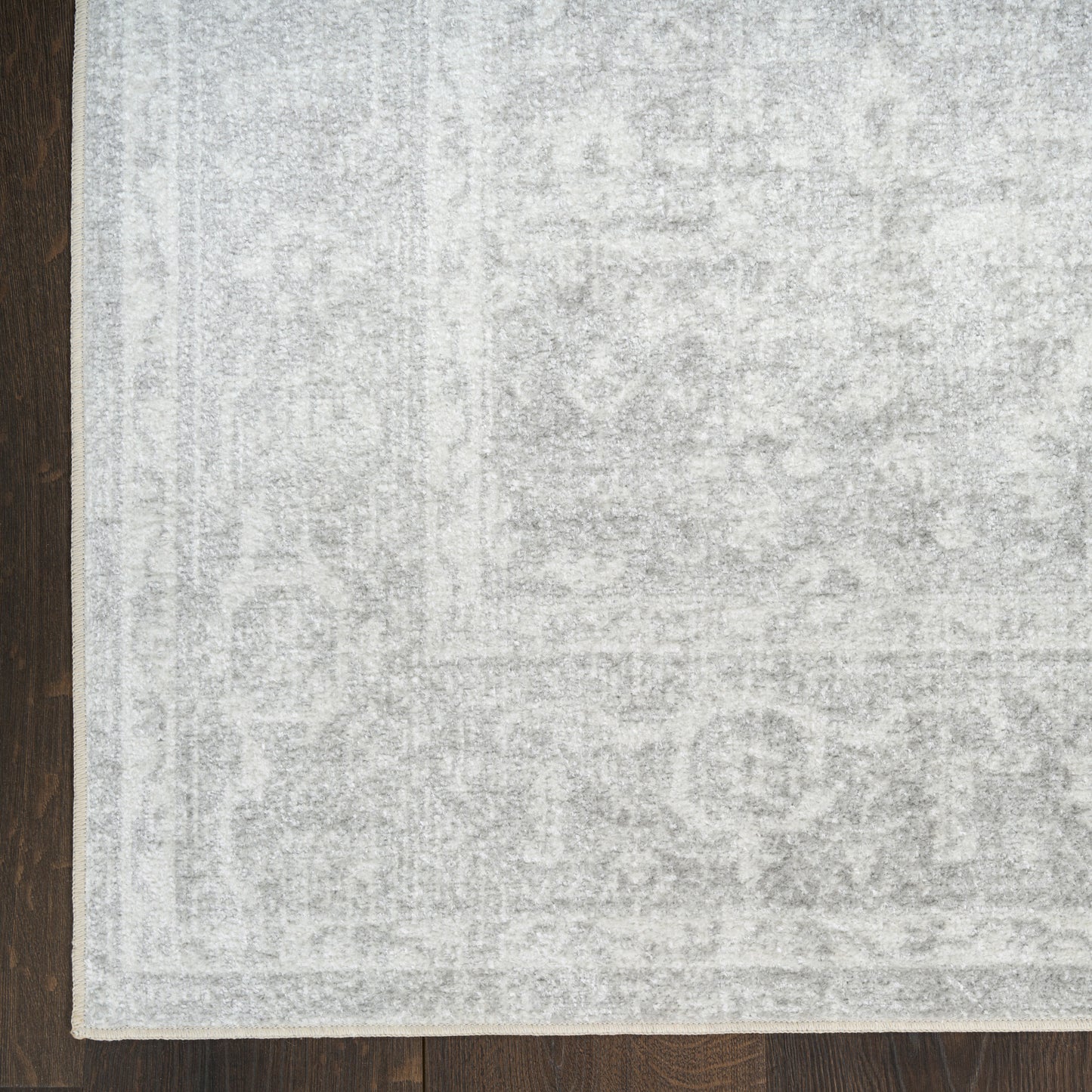 Nourison Astra Machine Washable 2' x 3' Light Grey Vintage Indoor Rug