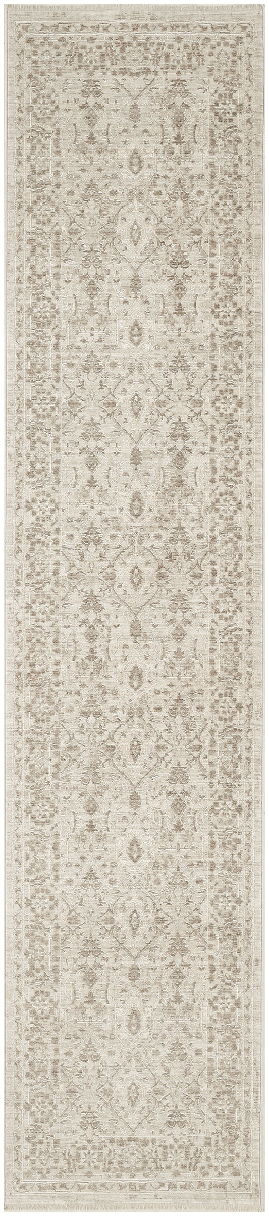 Nourison Shadows 2'2" x 10' Ivory Grey Vintage Indoor Rug