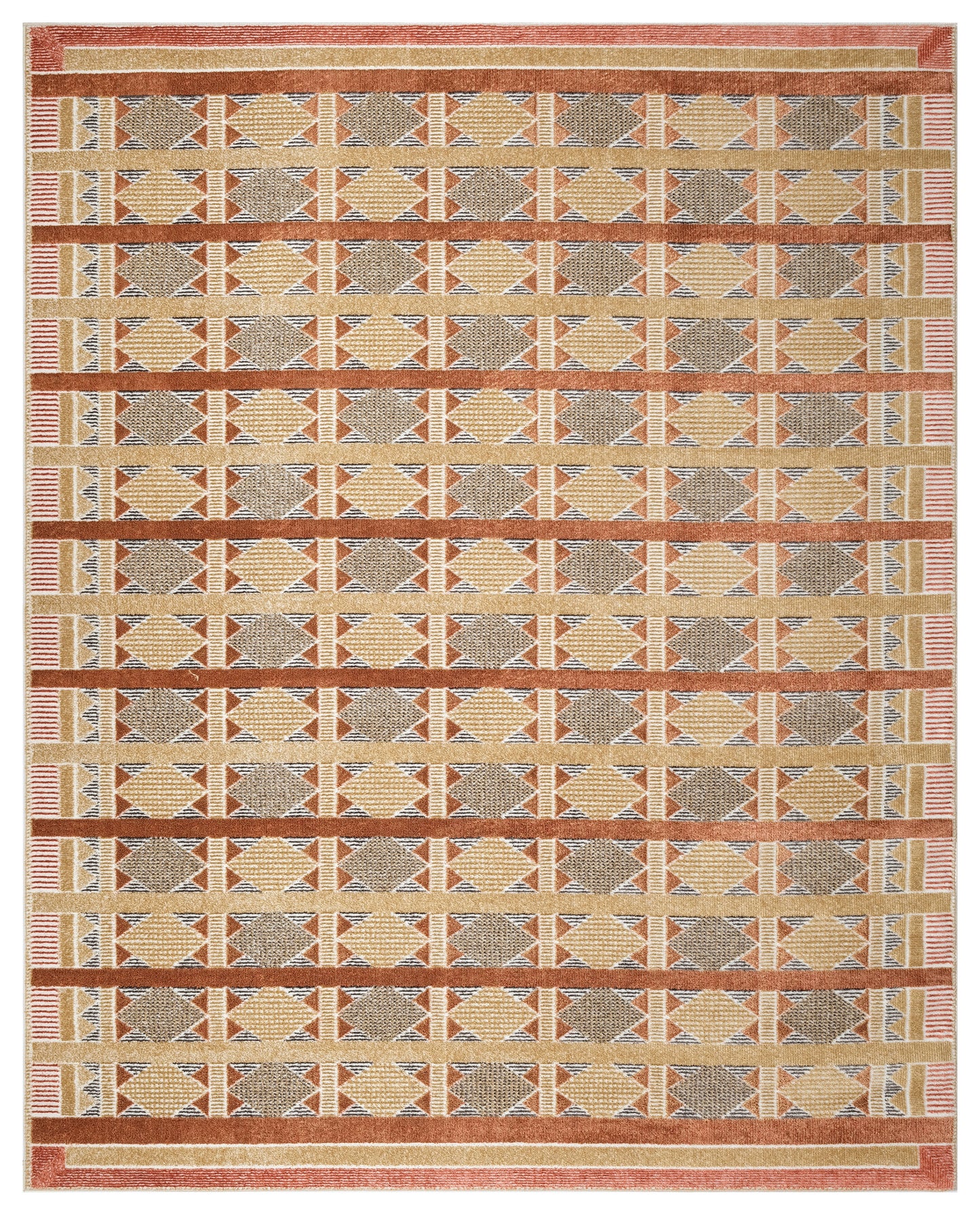 Nourison Nordic 8' x 10' Rust Multicolor Modern Indoor Rug