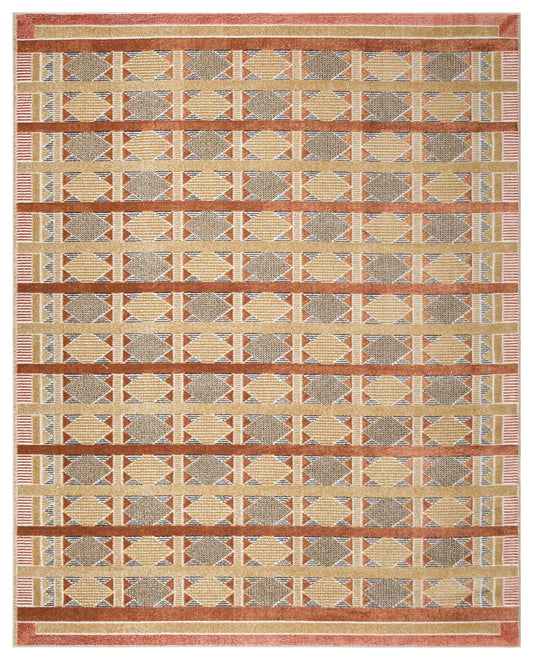 Nourison Nordic 8' x 10' Rust Multicolor Modern Indoor Rug