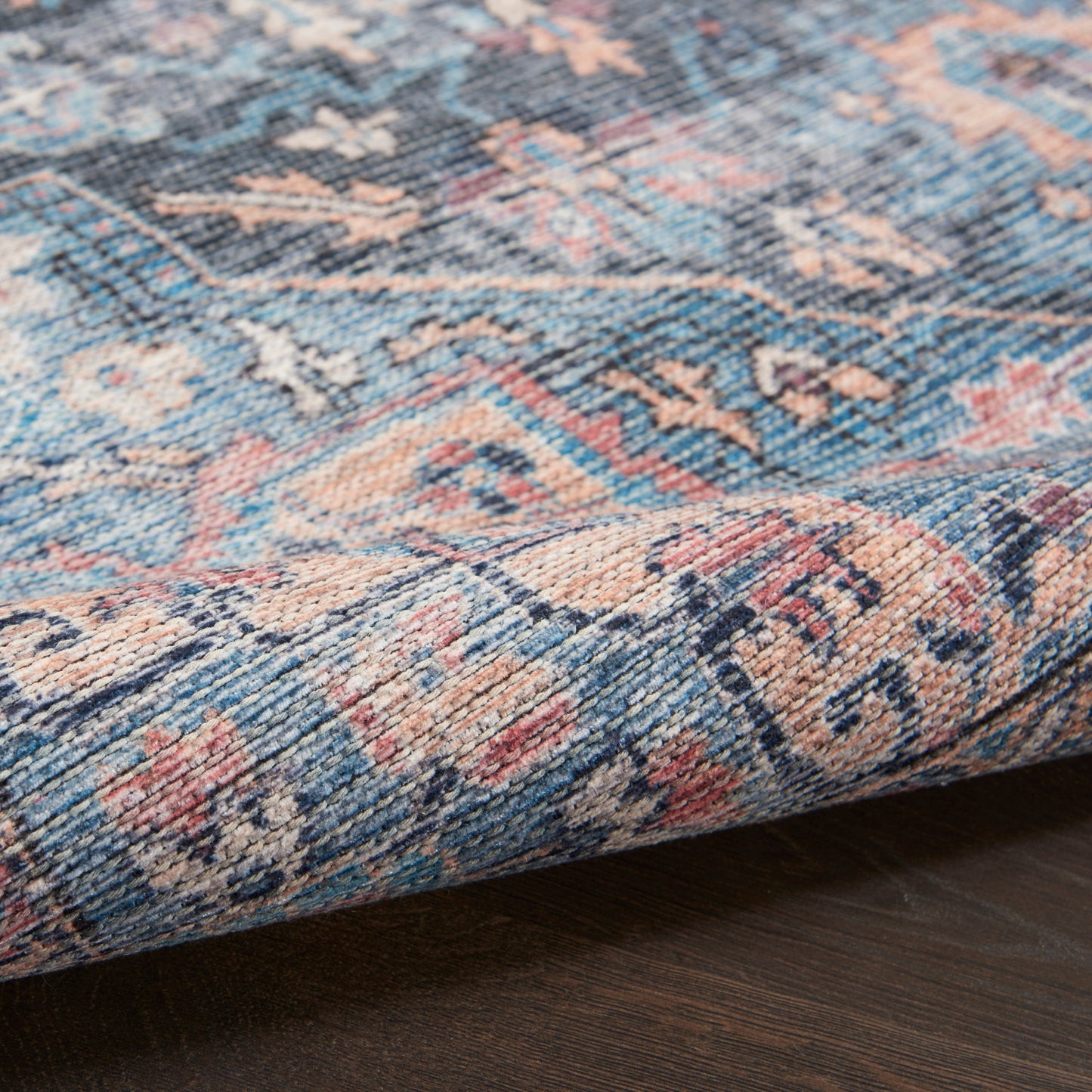 Nourison New Concept Washables 2' x 3'9" Light Blue Multicolr Vintage Indoor Rug