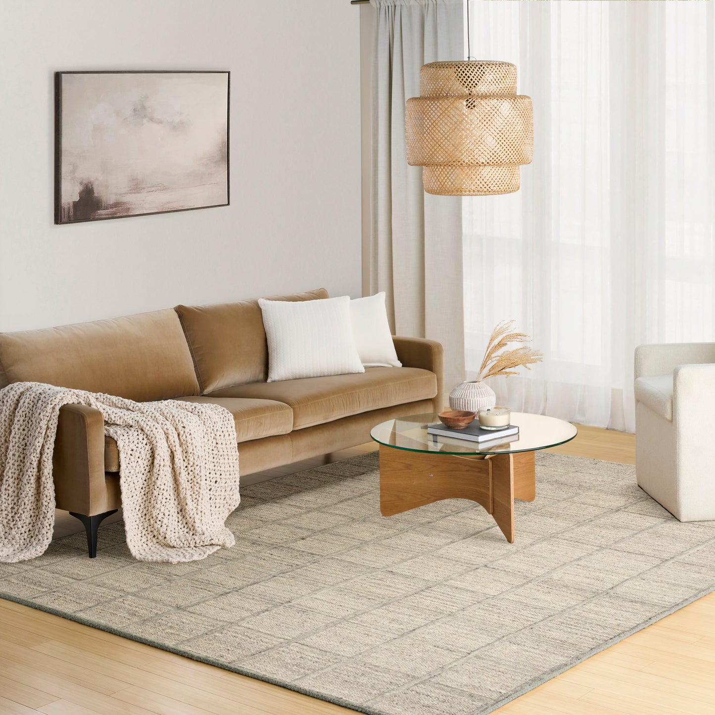 DKNY Pure Framework 8' x 10' Silver Modern Indoor Rug