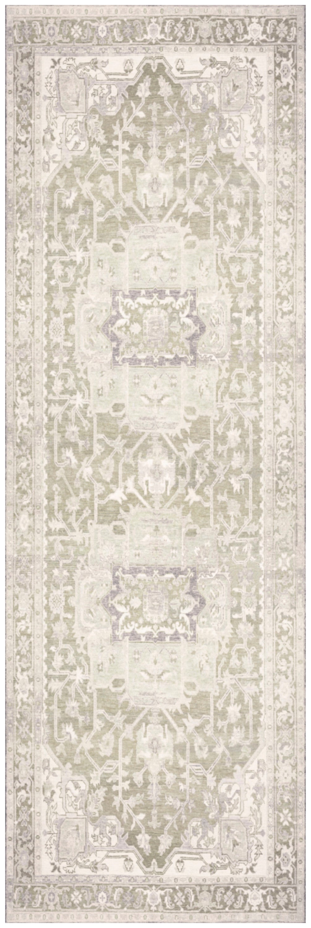Nourison Vintage Washables 2' x 6' Green Vintage Indoor Rug