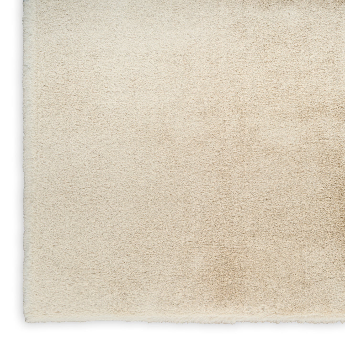 Nourison Soft Plush Rabbit Fur 5' x 7' Beige Contemporary Indoor Rug