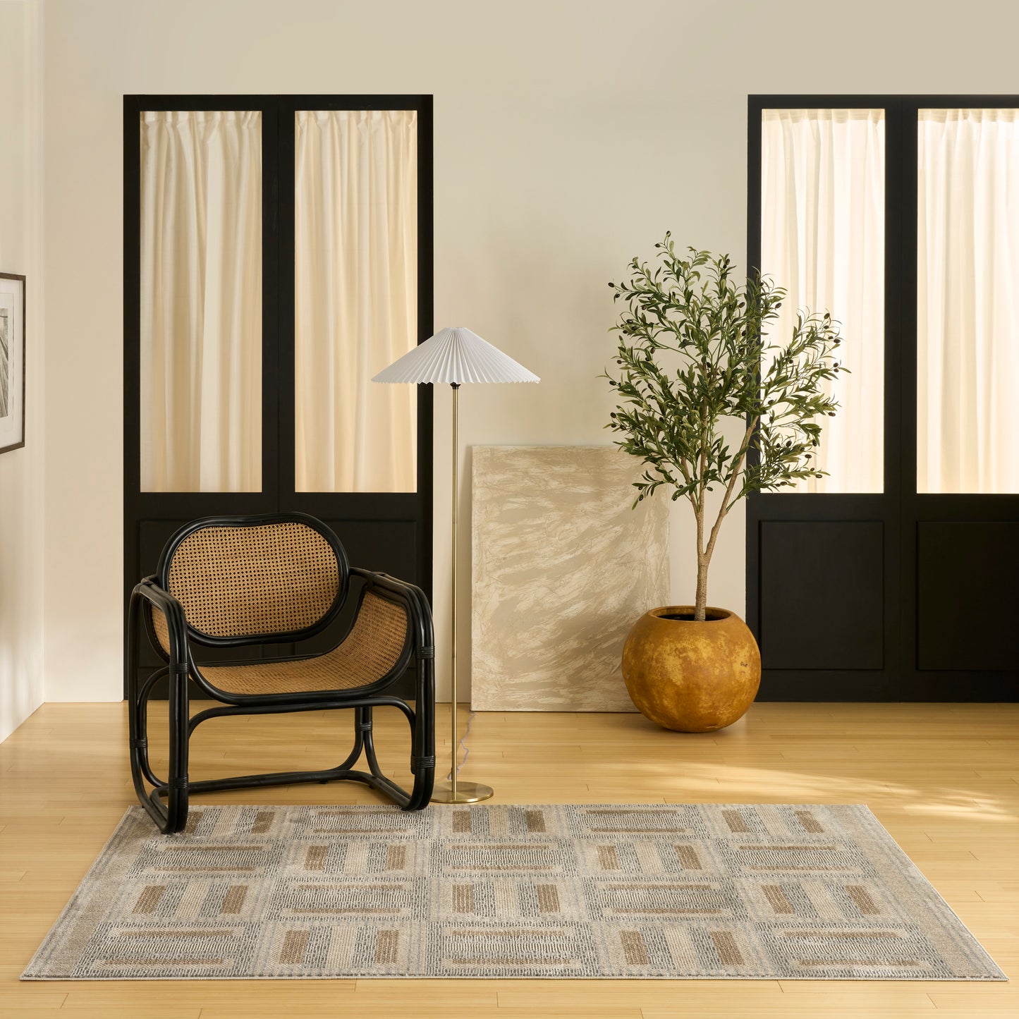 Nourison Nordic 5' x 7' Grey Multicolor Modern Indoor Rug