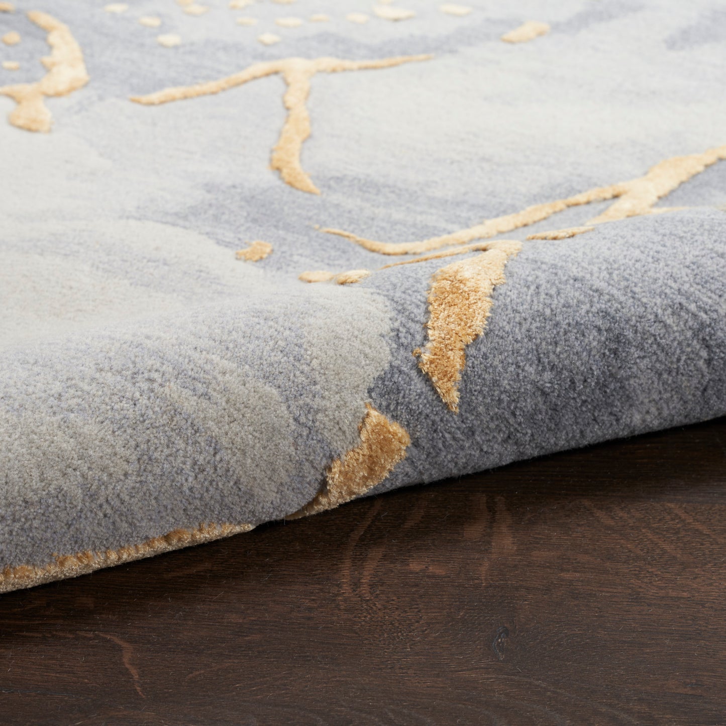 Nourison Prismatic 3'9" x 5'9" Grey Gold Modern Indoor Rug