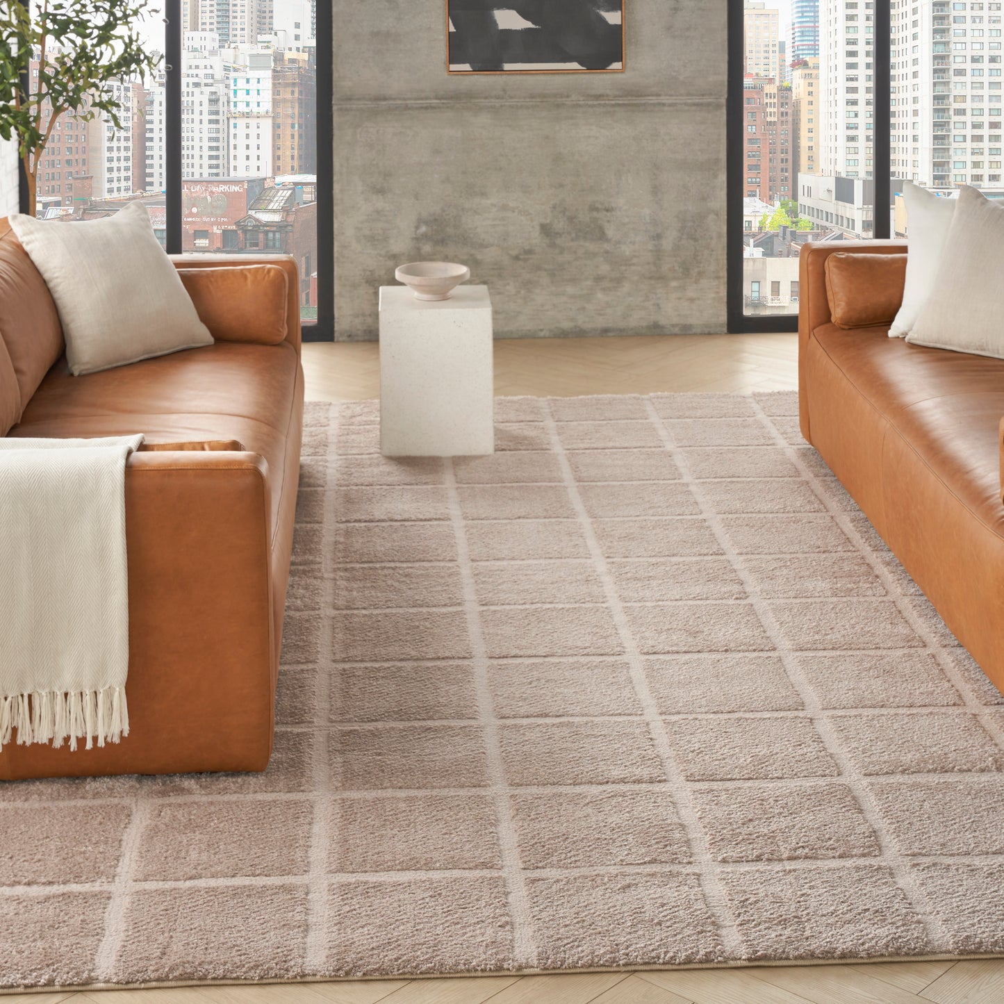 DKNY West End Ave 9' x 12' Beige Modern Indoor Rug