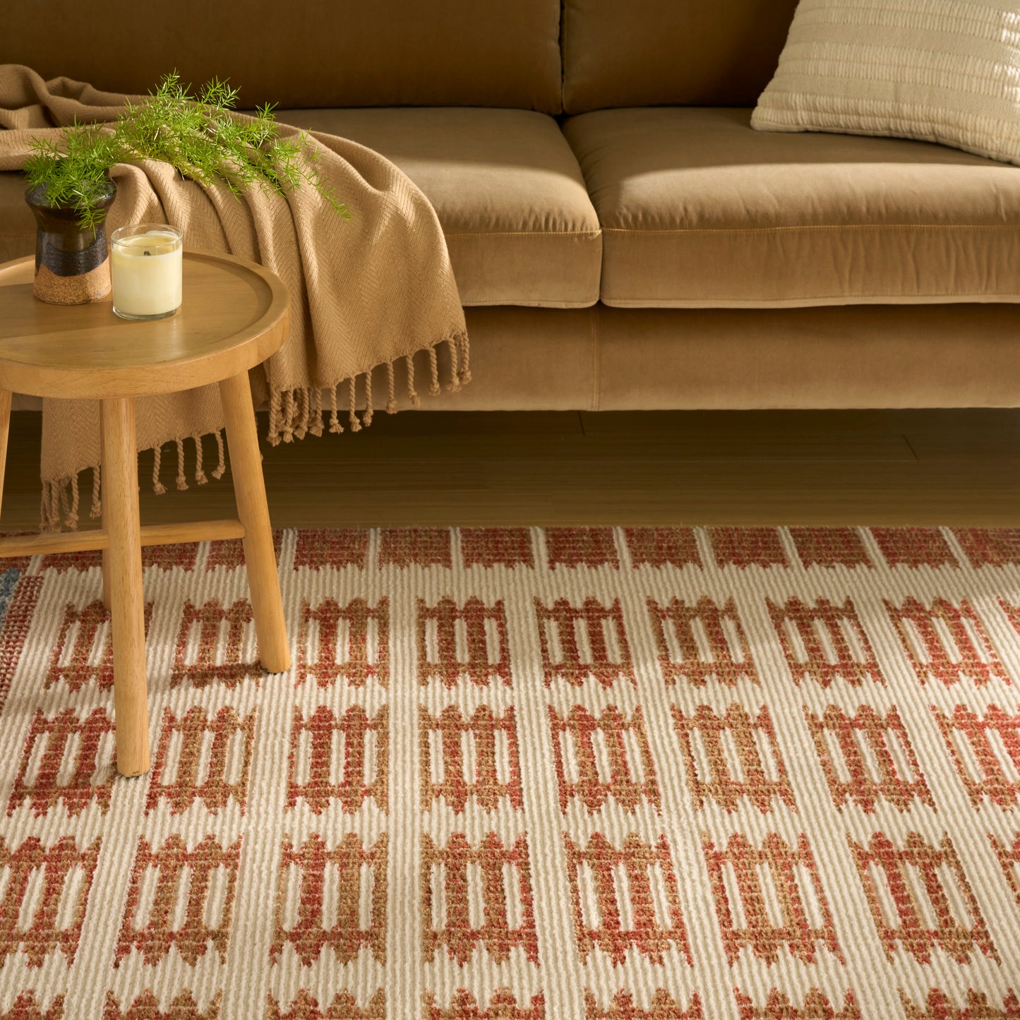 Nourison Nordic 4' x 6' Ivory Rust Modern Indoor Rug
