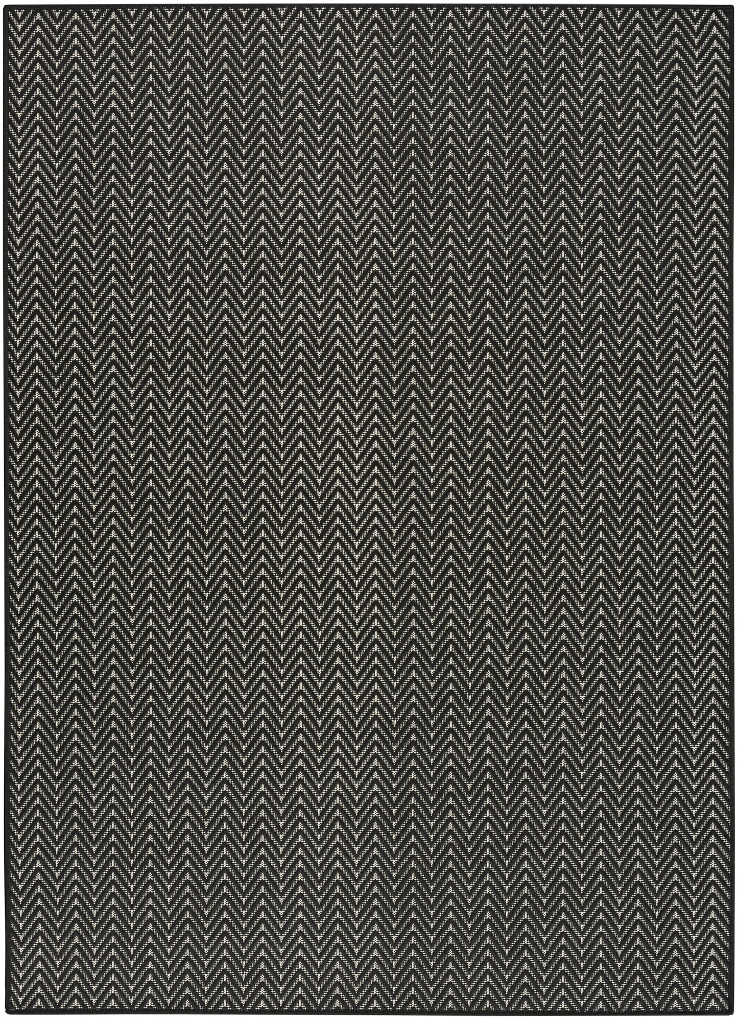 Nourison Horizon Indoor/Outdoor 6' x 9' Black Modern Rug