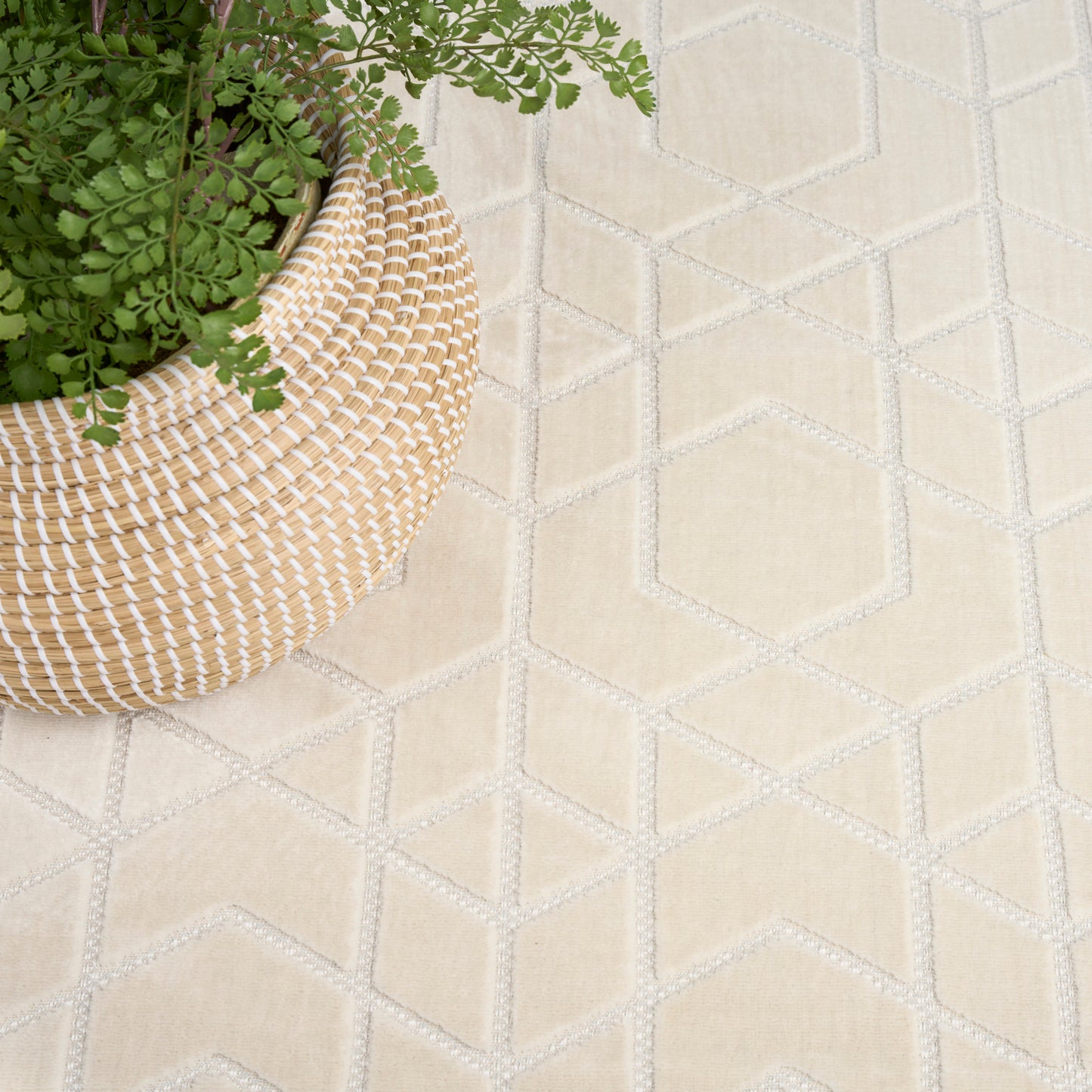 Nourison Washable Charm 4' x 6' Ivory Modern Indoor Rug