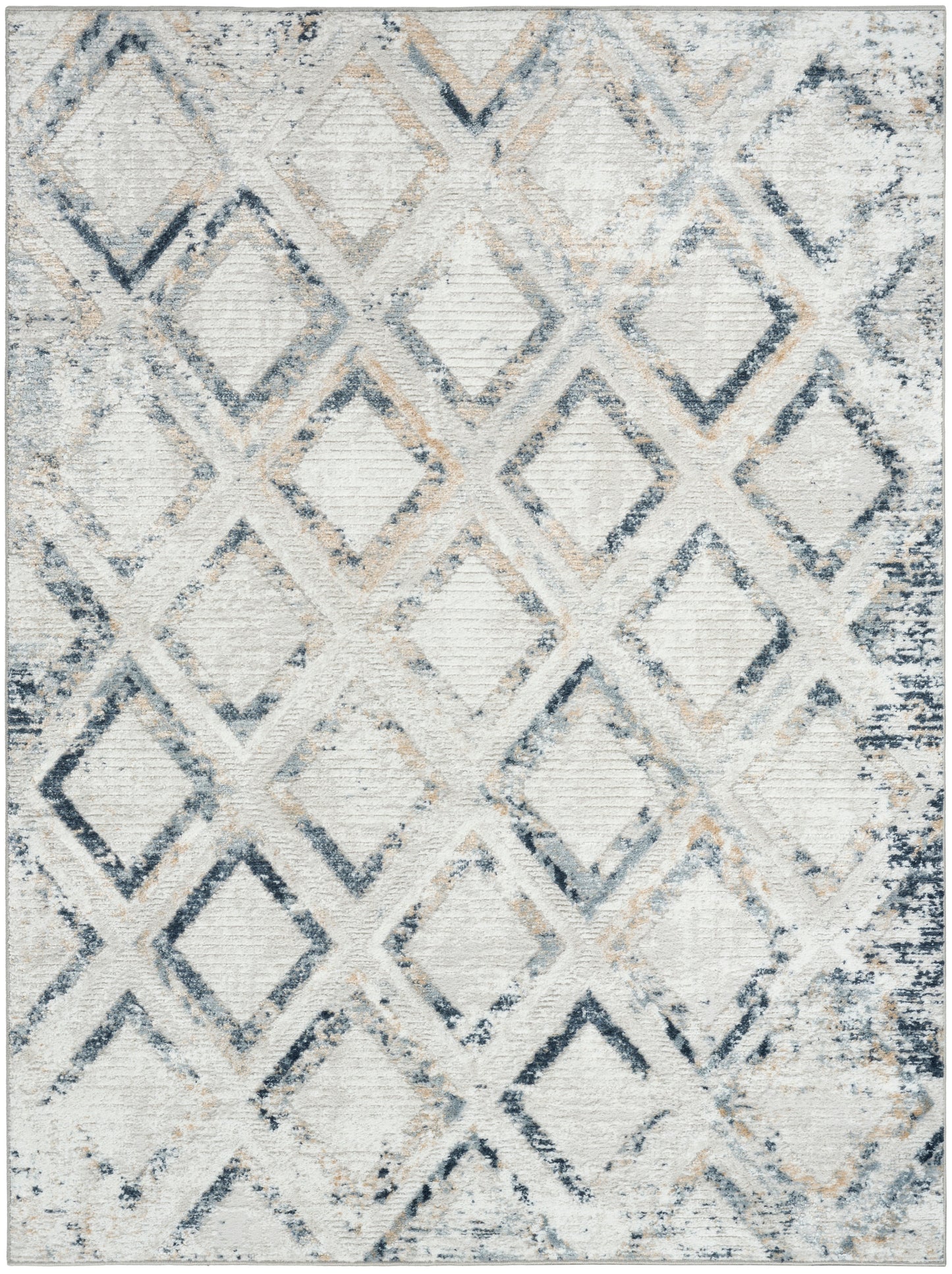 Nourison Dekor 5'3" x 7' Grey Navy Modern Indoor Rug