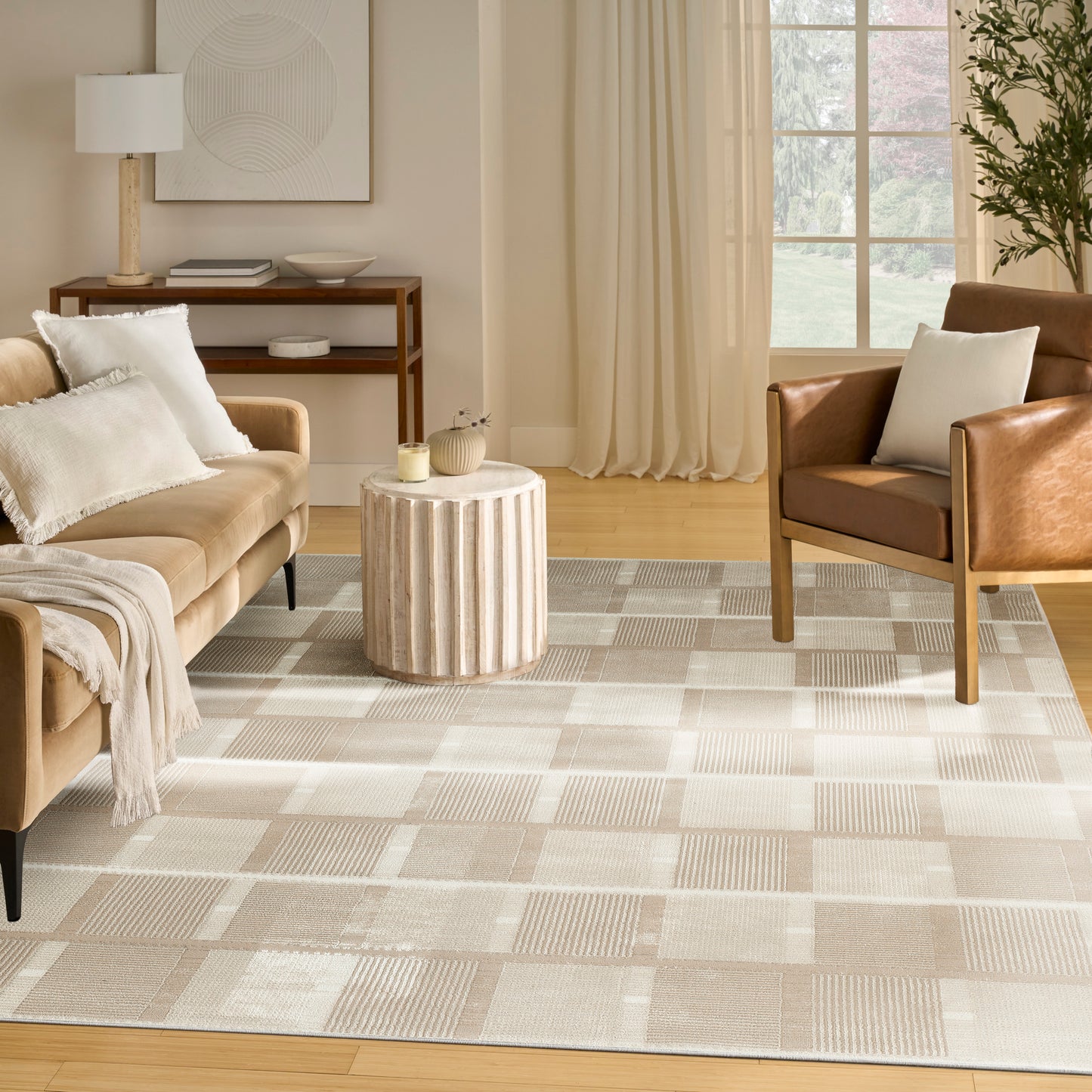 Nourison Nordic 8' x 10' Ivory Taupe Modern Indoor Rug