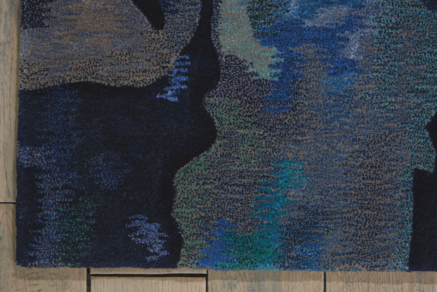 Nourison Prismatic 8'6" x 11'6" Silver/Blue Modern Indoor Rug