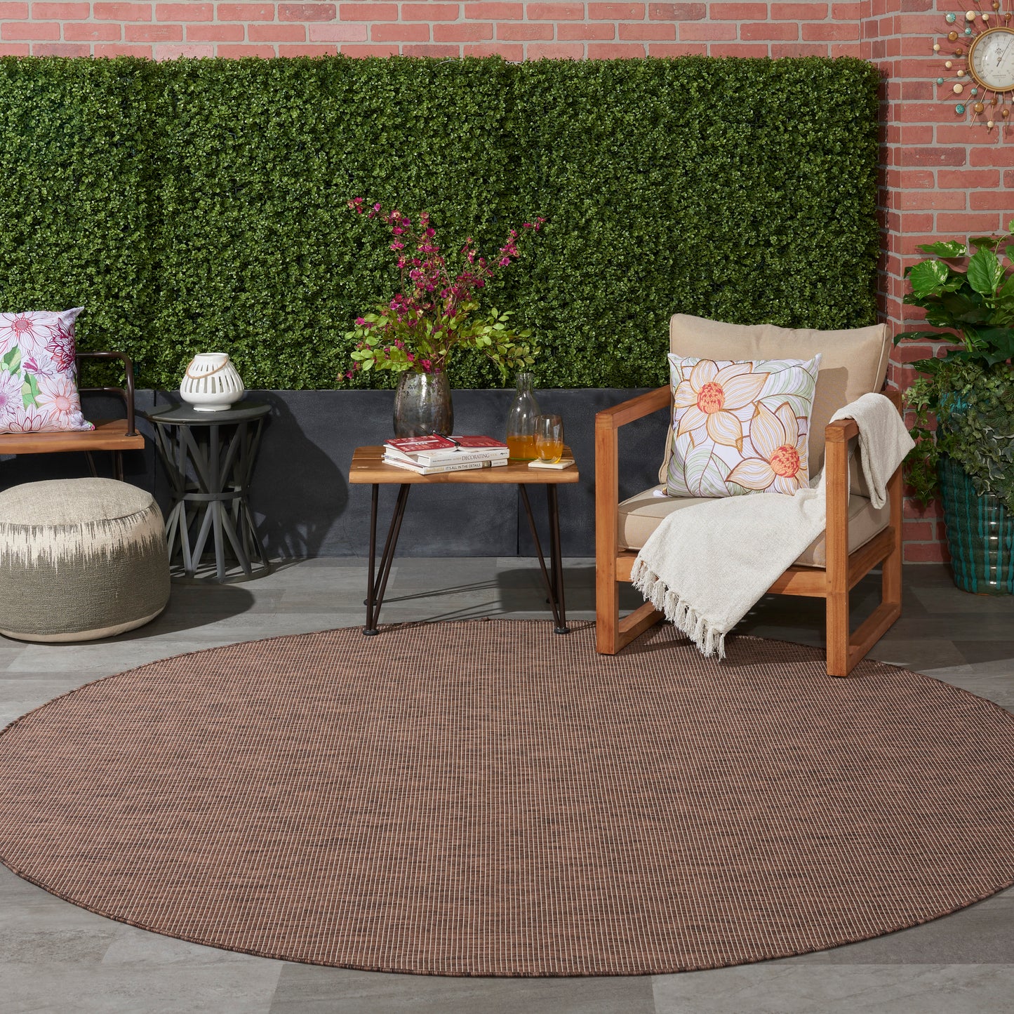 Nourison Positano 8' x Round Natural Modern Rug