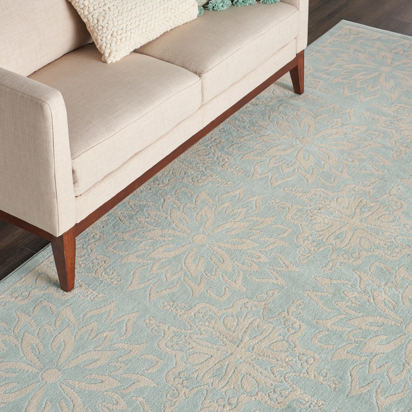 Nourison Jubilant 7'10" x 9'10" Ivory Green Farmhouse Indoor Rug