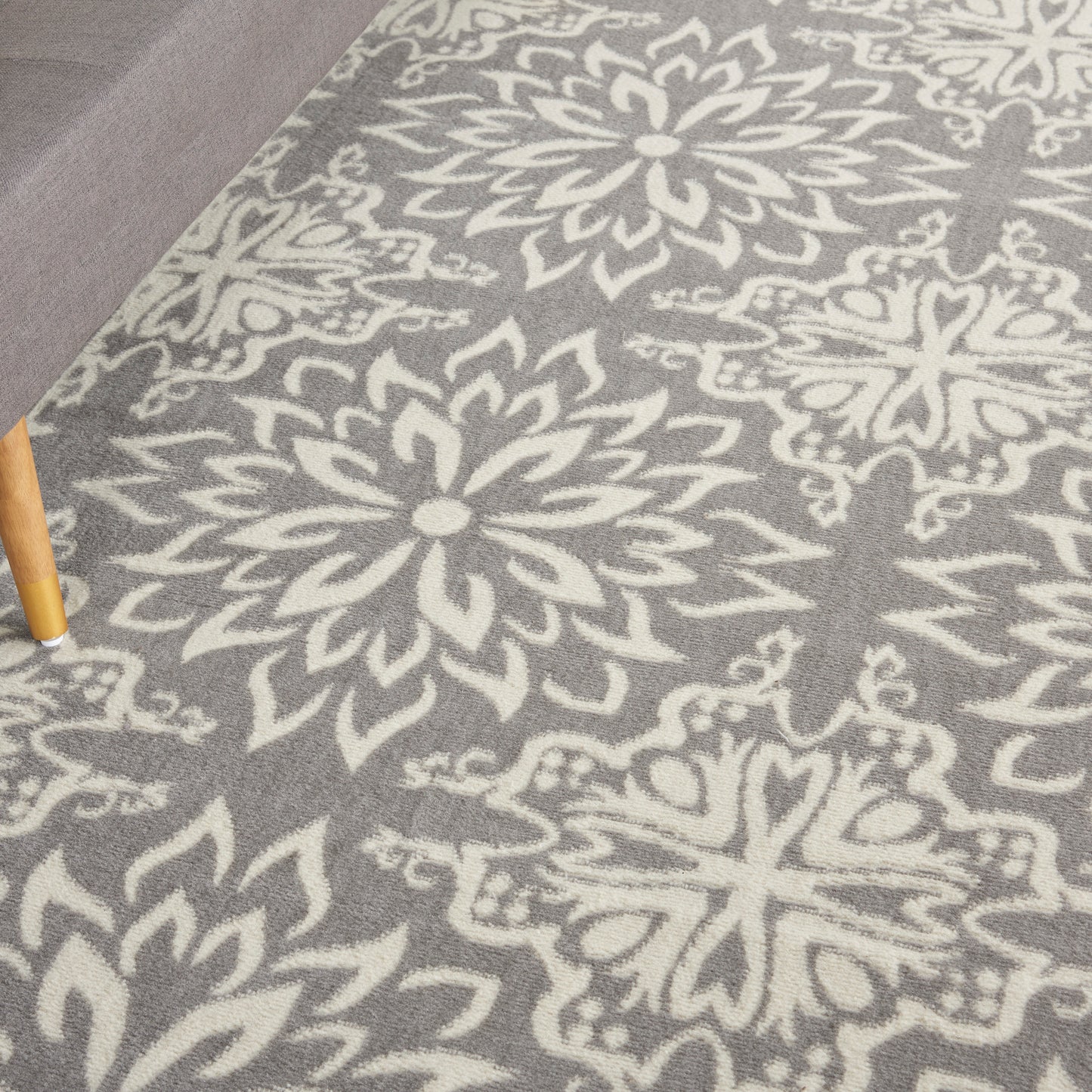 Nourison Jubilant 8'6" x 12' Ivory/Grey Farmhouse Indoor Rug