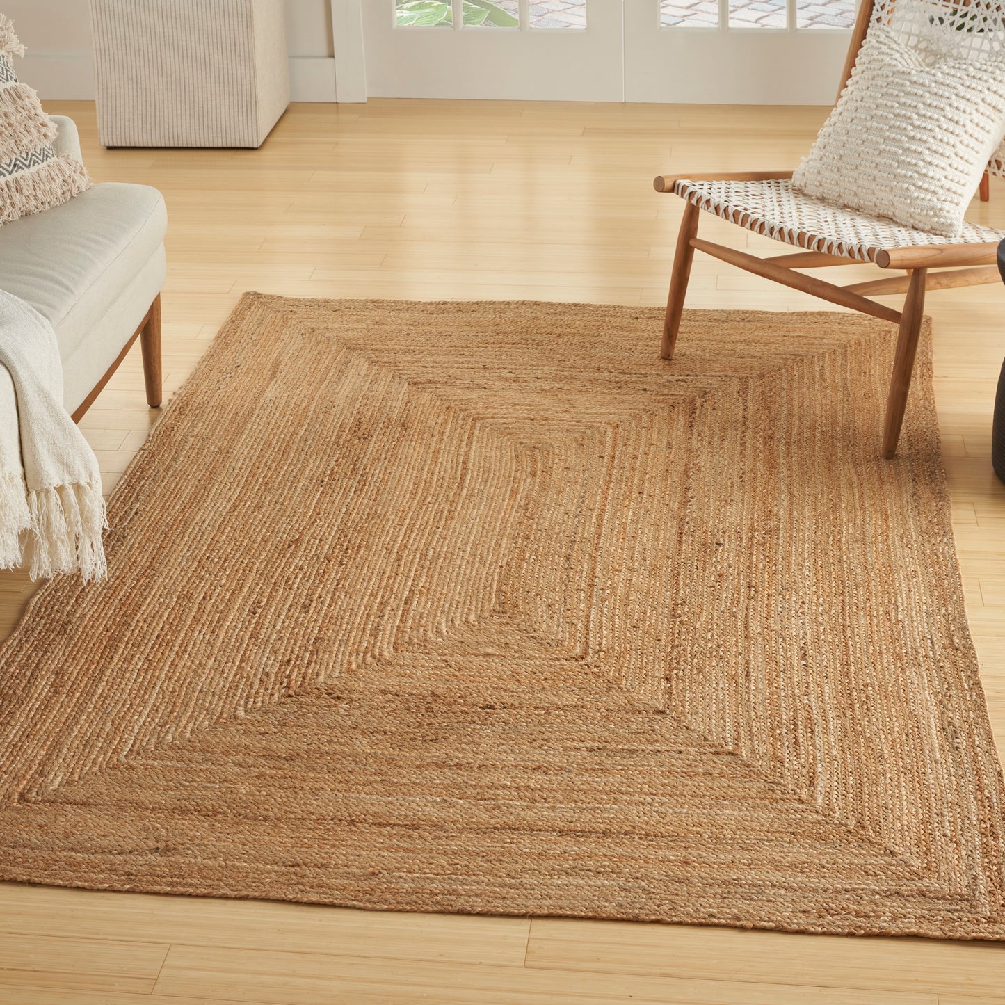 Nourison Natural Jute 5' x 7' Natural Farmhouse Indoor Rug