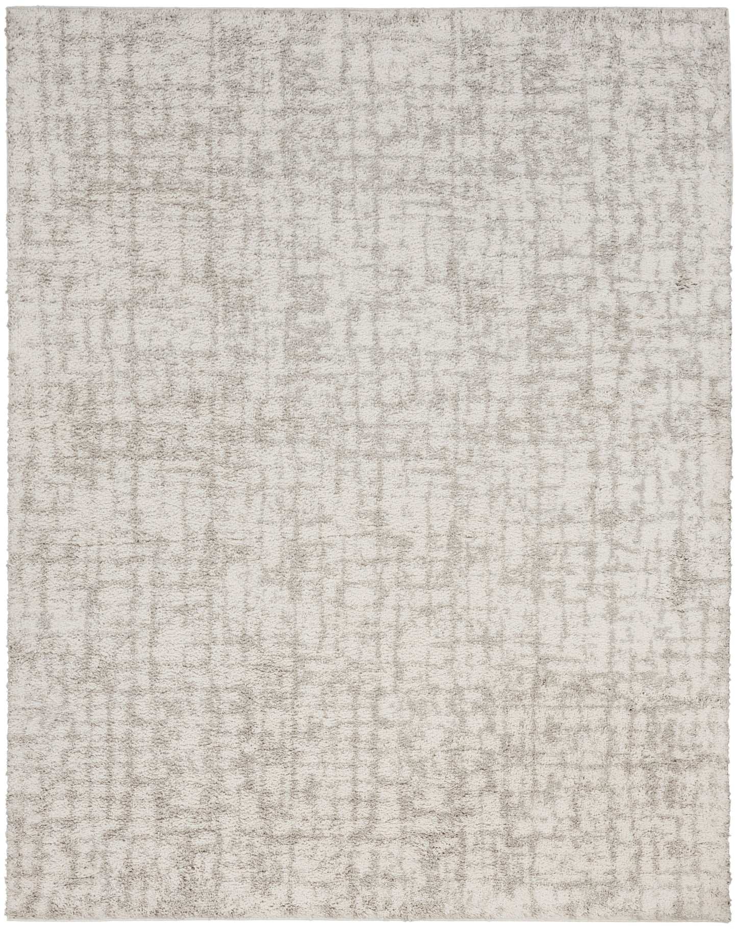 Nourison Modern Shag 7'10" x 9'10" Ivory Grey Modern Indoor Rug
