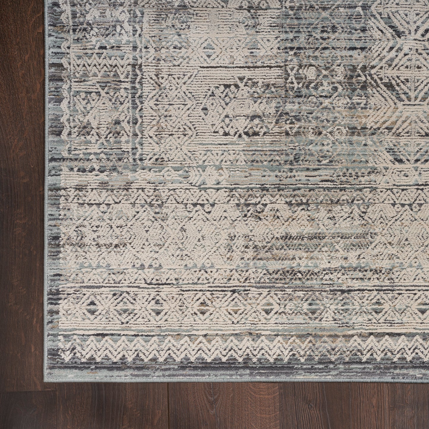 Nourison Lynx 2'3" x 8' Ivory Blue Vintage Indoor Rug