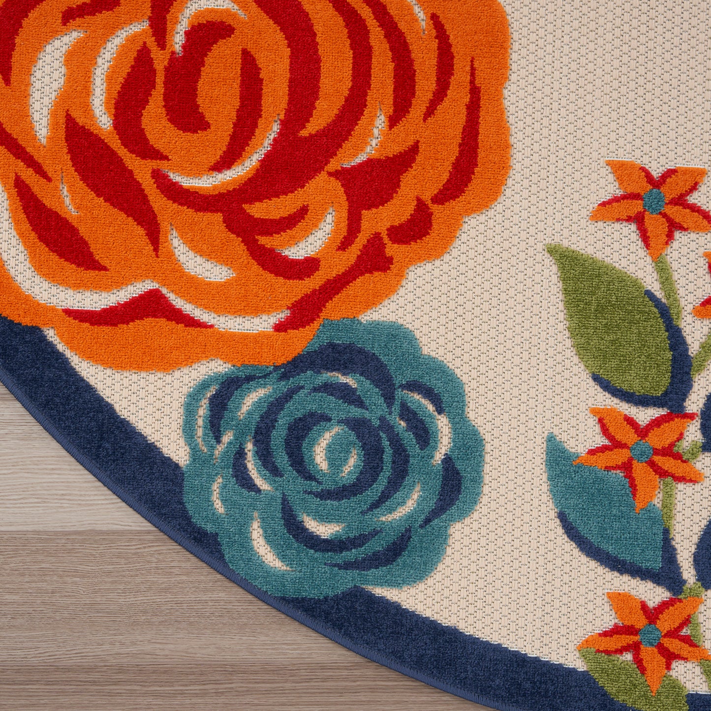 Nourison Aloha 7'10" x Round Multicolor Contemporary Rug