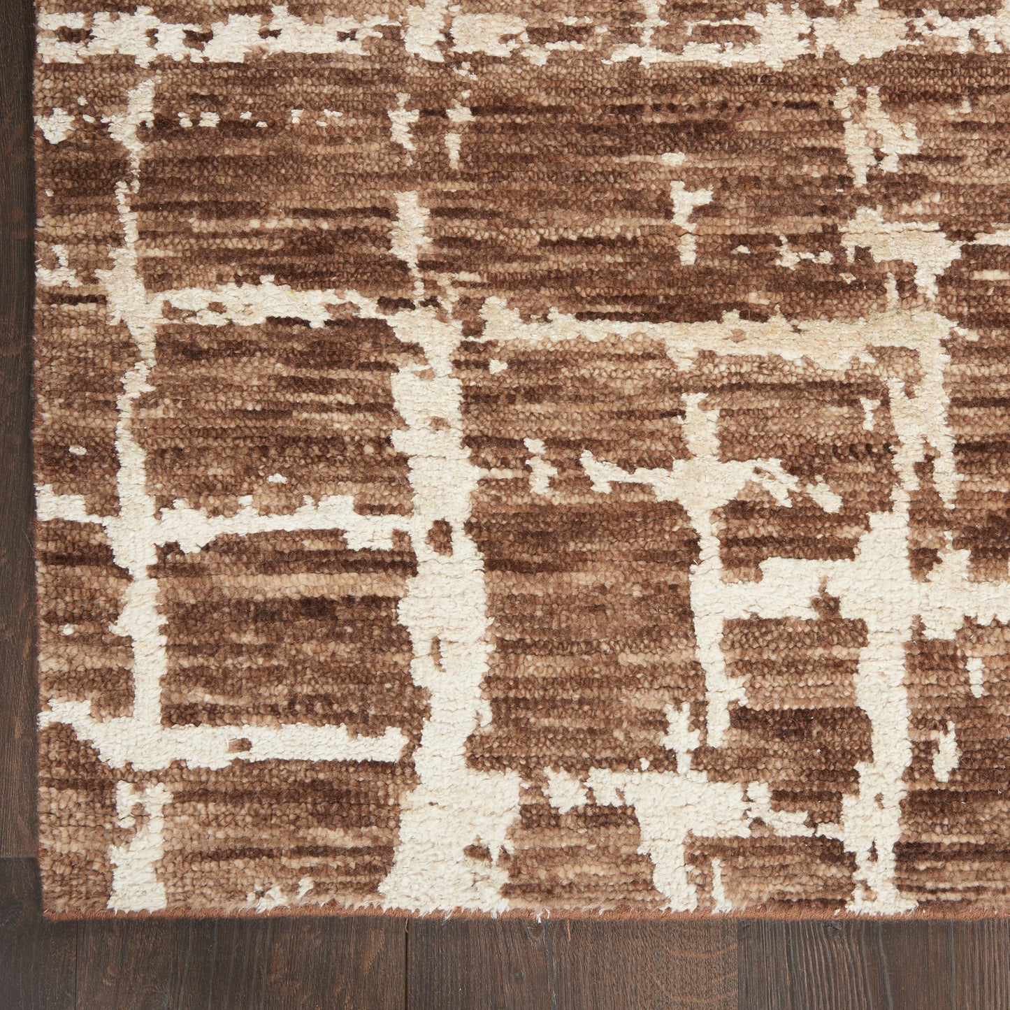 Nourison Luna 9'9" x 13'9" Mocha Ivory Modern Indoor Rug