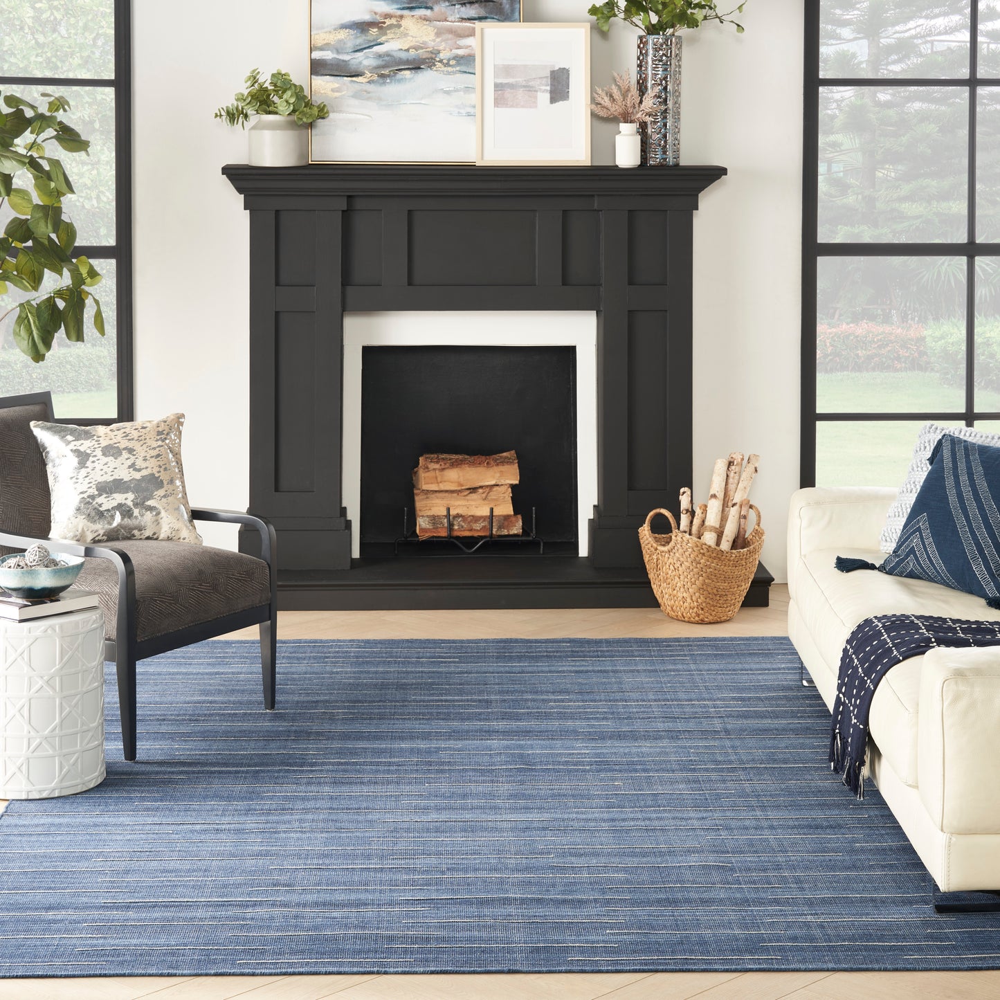 Nourison Interweave 8' x 10' Navy Modern Indoor Rug