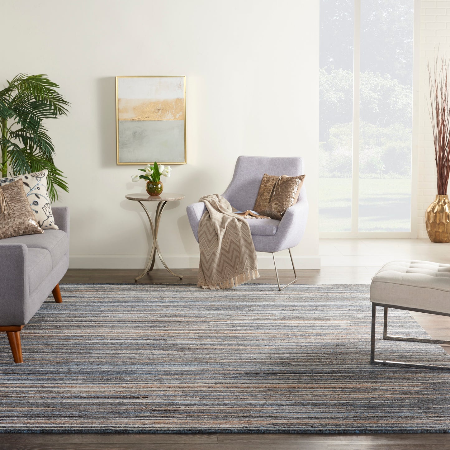 Nourison Plateau 8'6" x 11'6" Blue Modern Indoor Rug