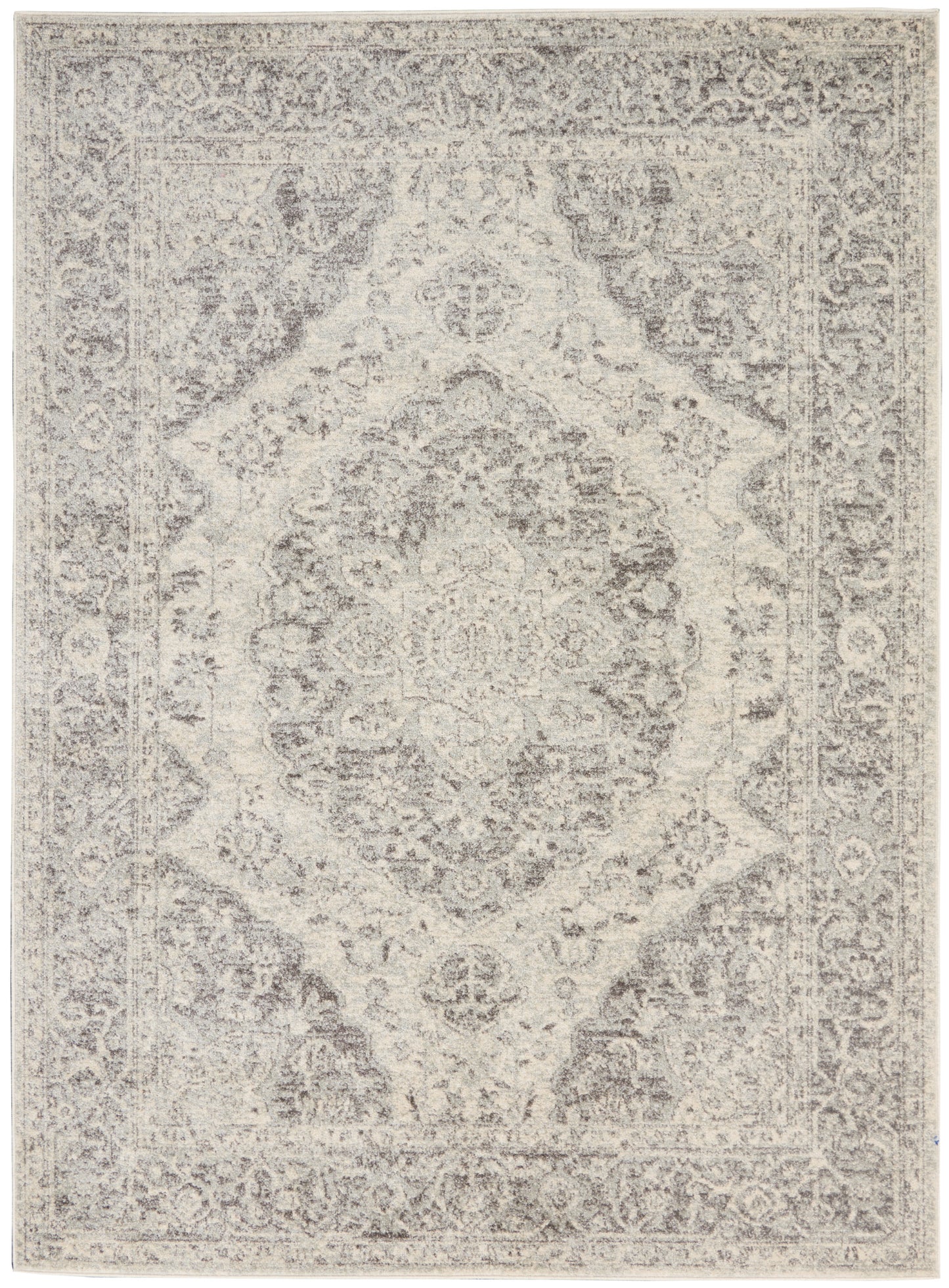 Nourison Tranquil 5'3" x 7'3" Ivory/Grey Vintage Indoor Rug
