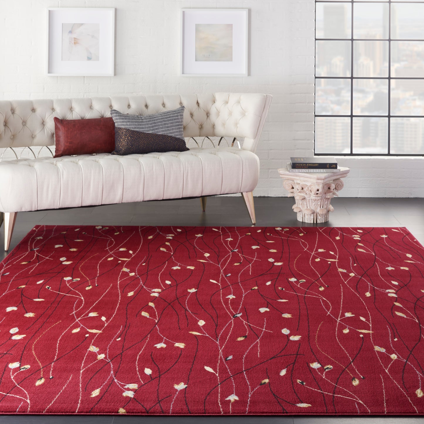 Nourison Grafix 7'10" x 9'10" Red Contemporary Indoor Rug